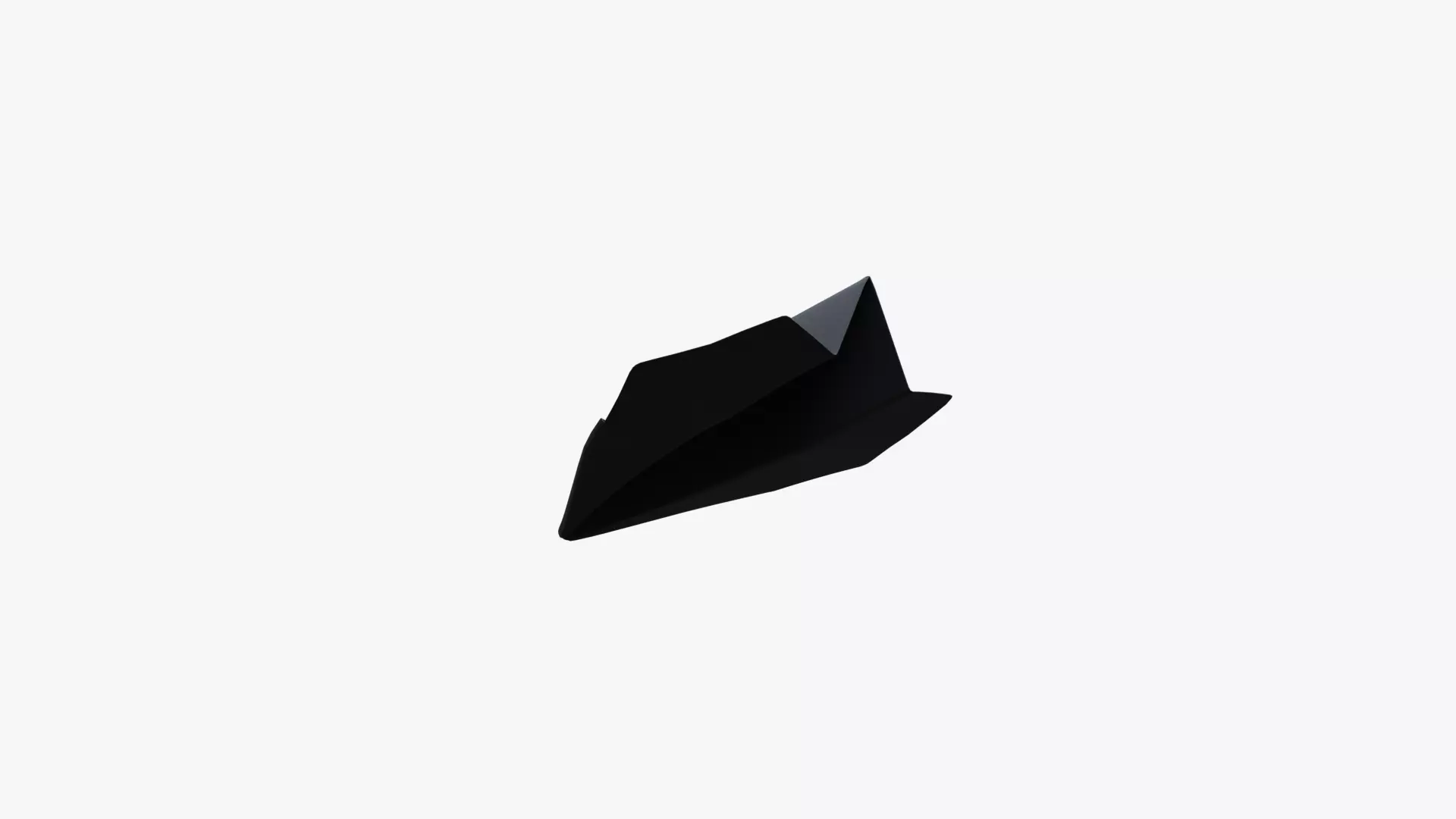 Paper Plane Black Low-poly 3D model_4