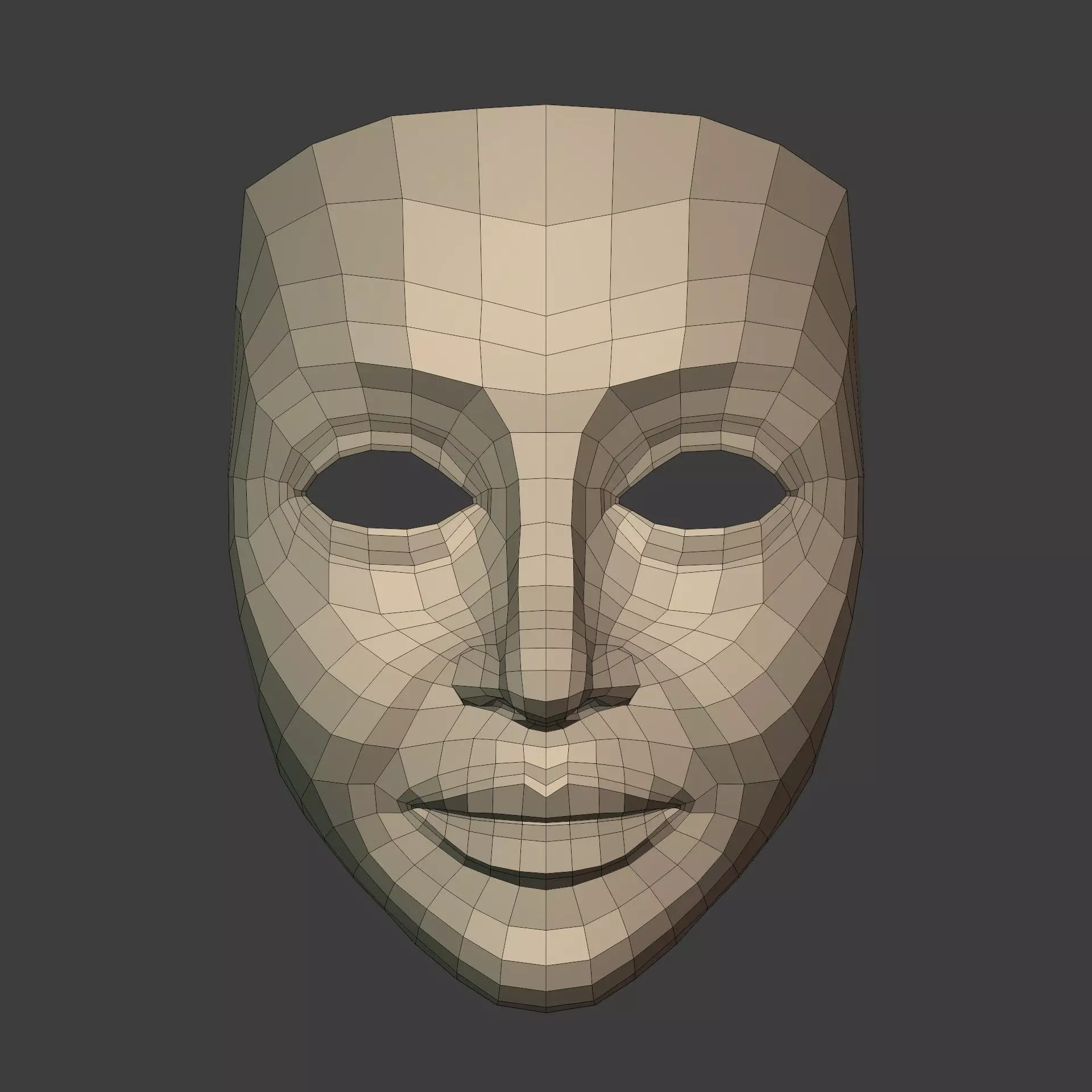 Masks Low-poly 3D model_3