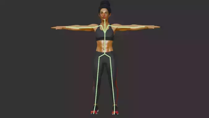 Rigged woman T Pose 3d Model