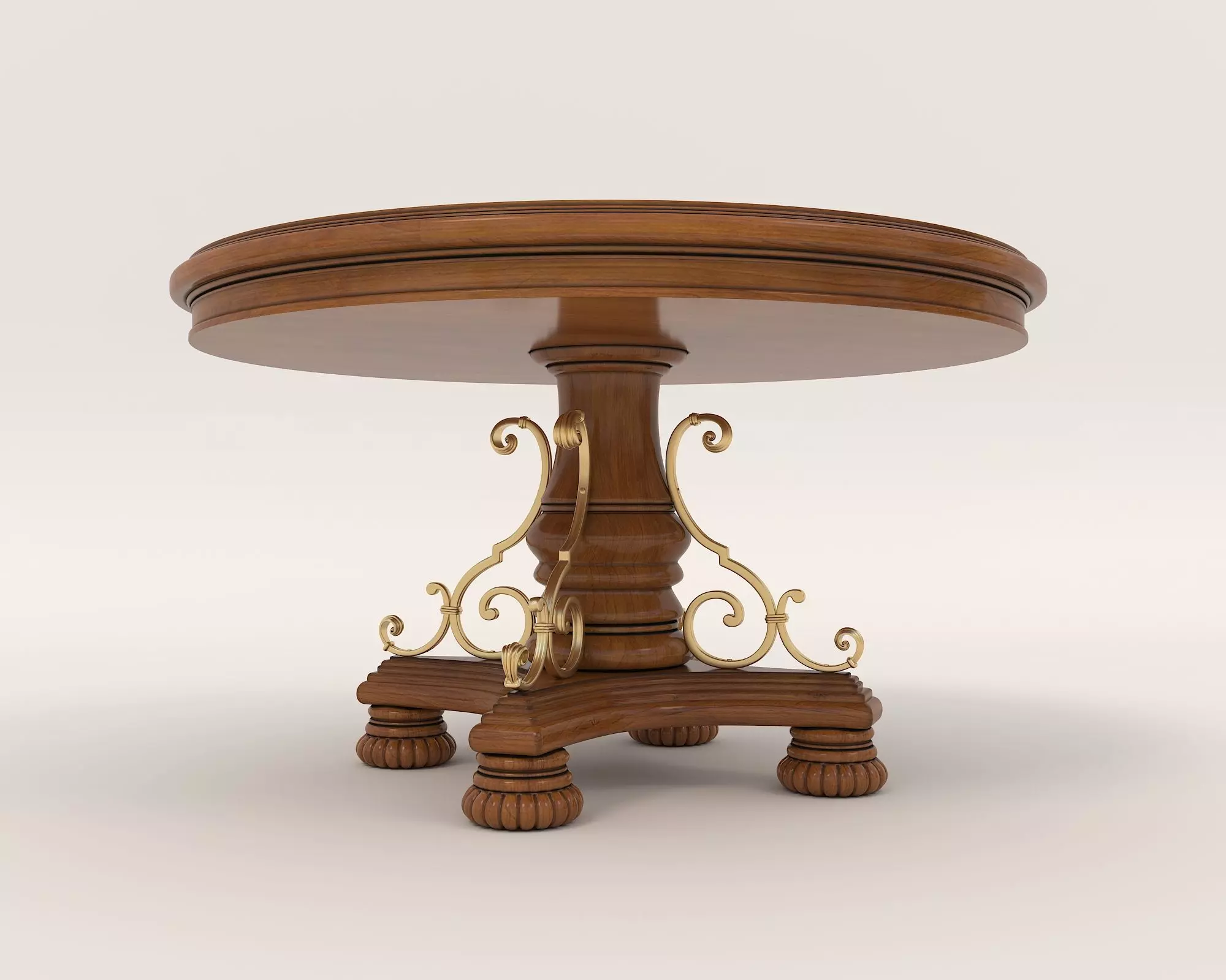 European style Dining Table and Chairs 6 3D model_8