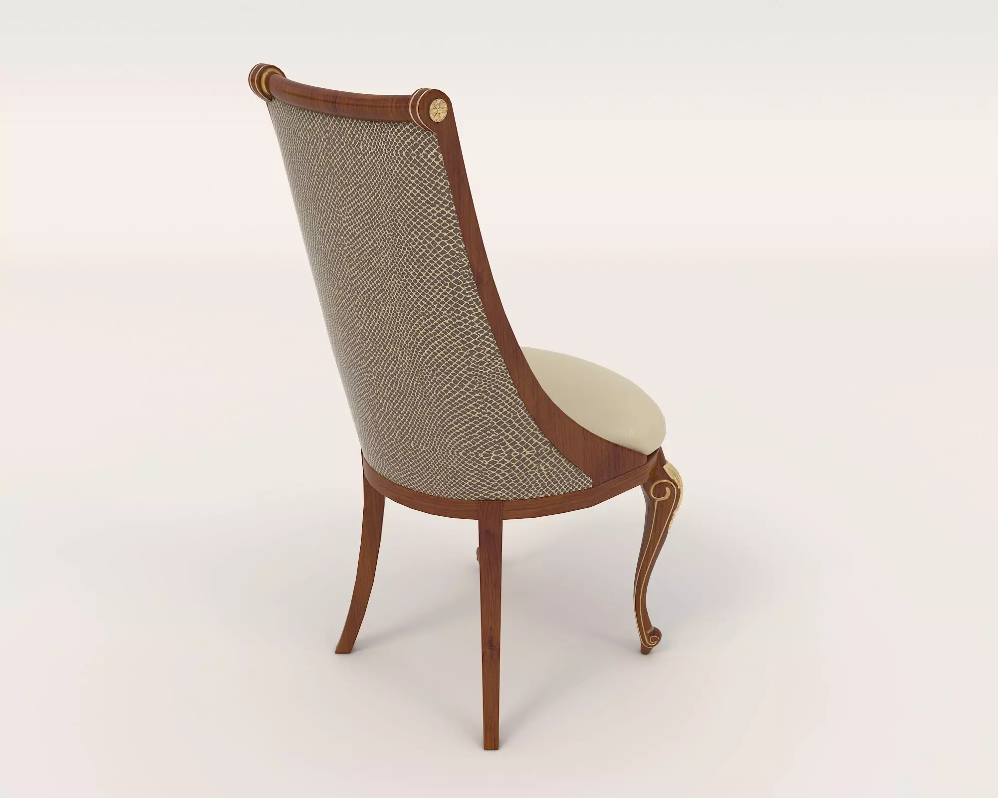 European style Dining Table and Chairs 6 3D model_7