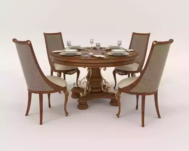 European style Dining Table and Chairs 6