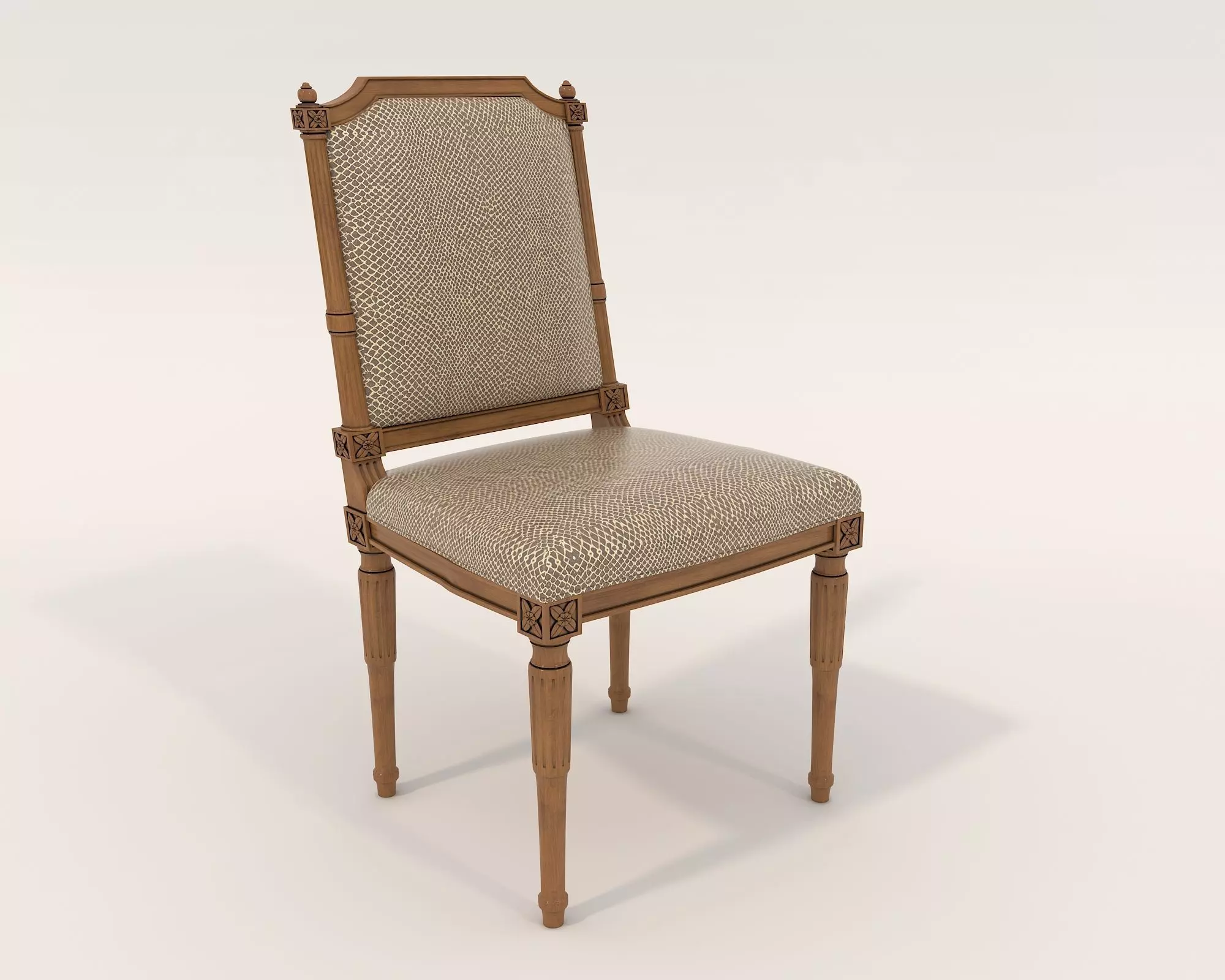 Classic European style Dining Table and Chairs 29 3D model_7