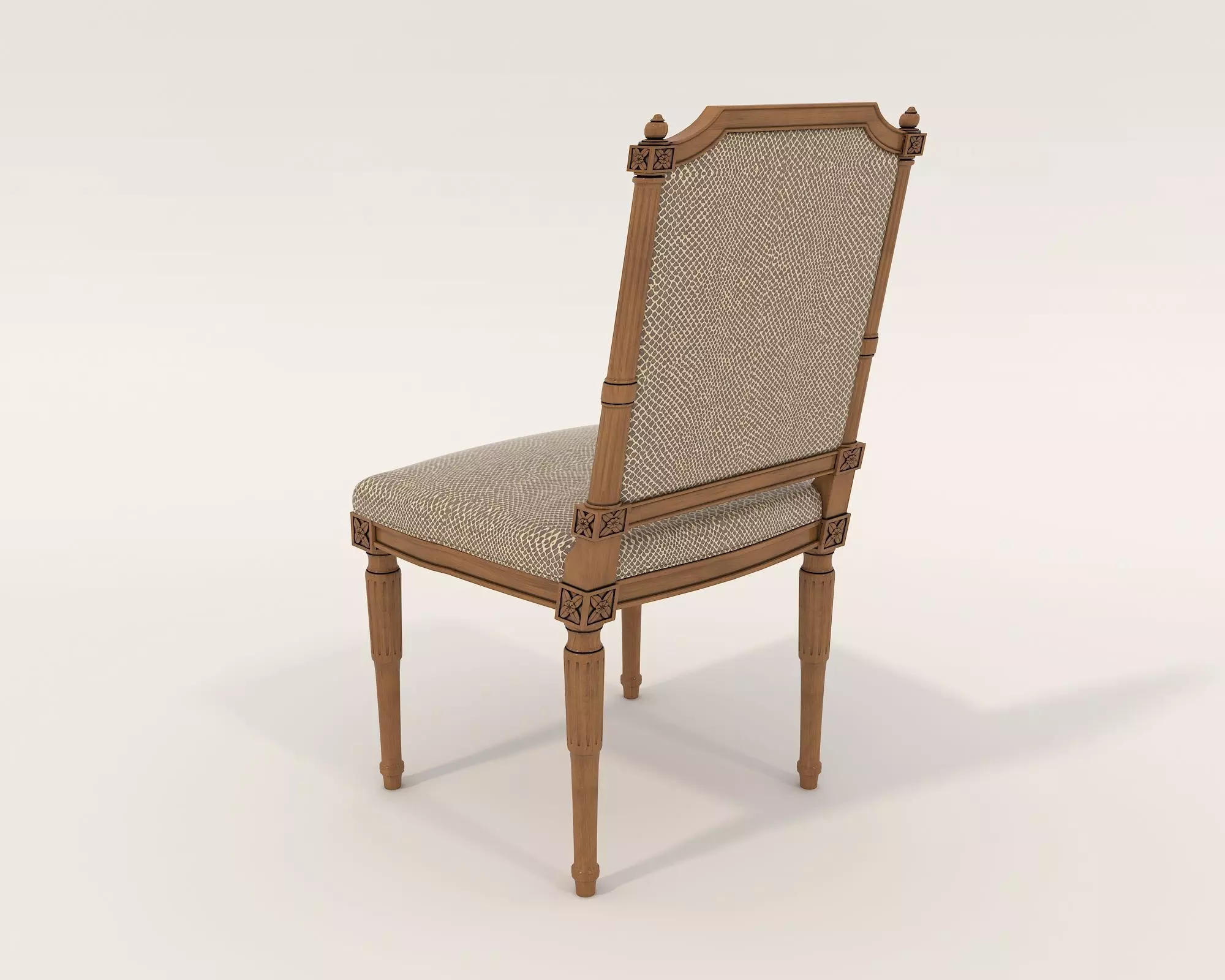 Classic European style Dining Table and Chairs 29 3D model_9