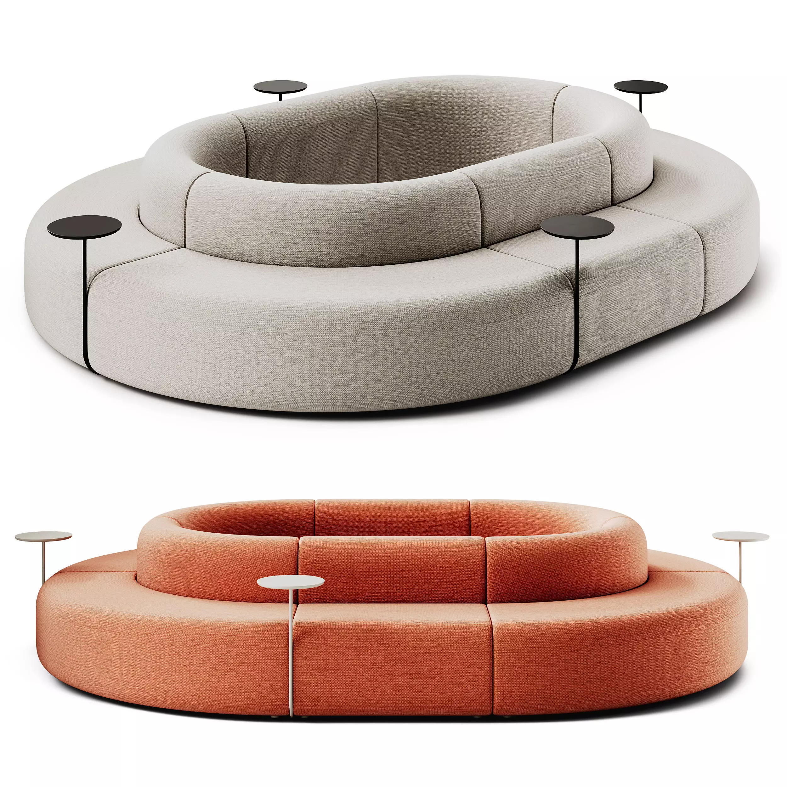 MDD Artico Sectional Sofa Rectangular Set 3D model_0