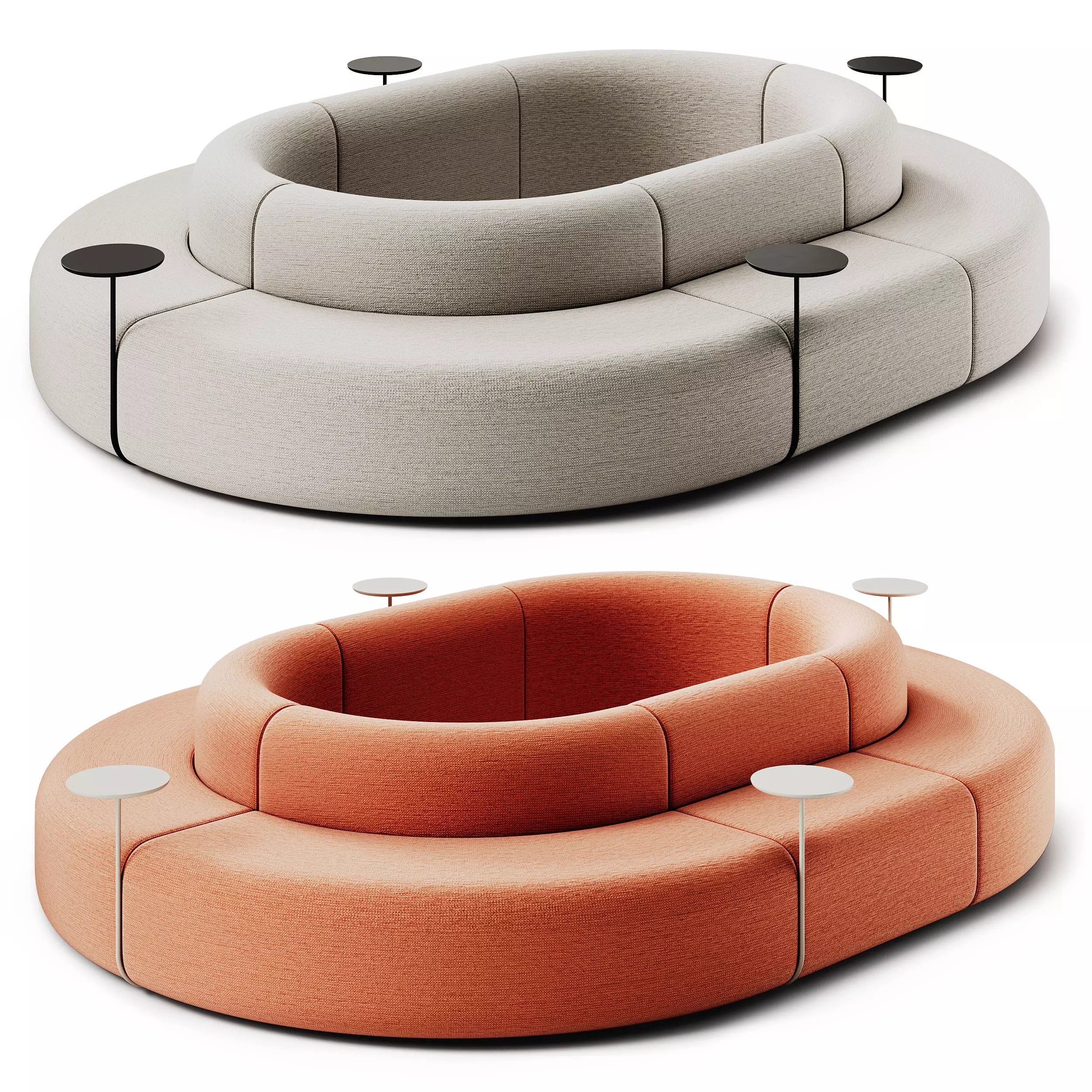 MDD Artico Sectional Sofa Rectangular Set 3D model_3