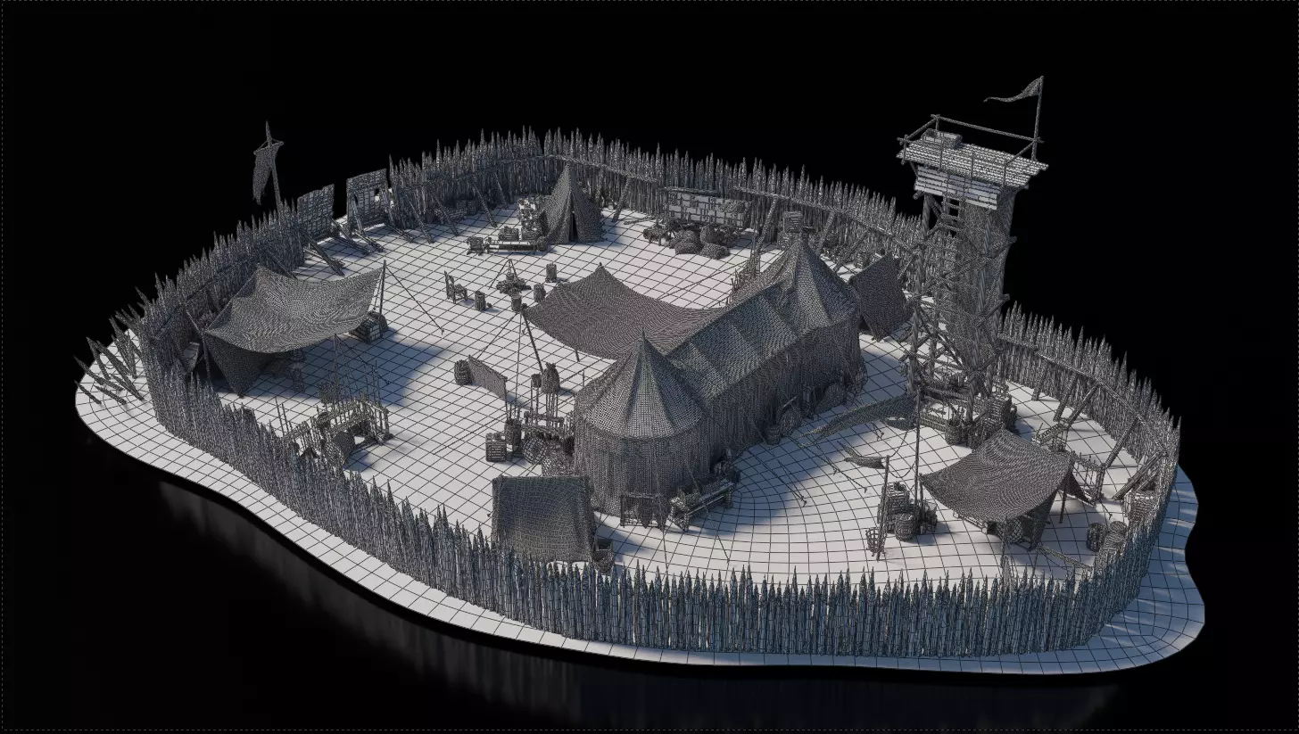 Camp 4 Medieval 3D model_3