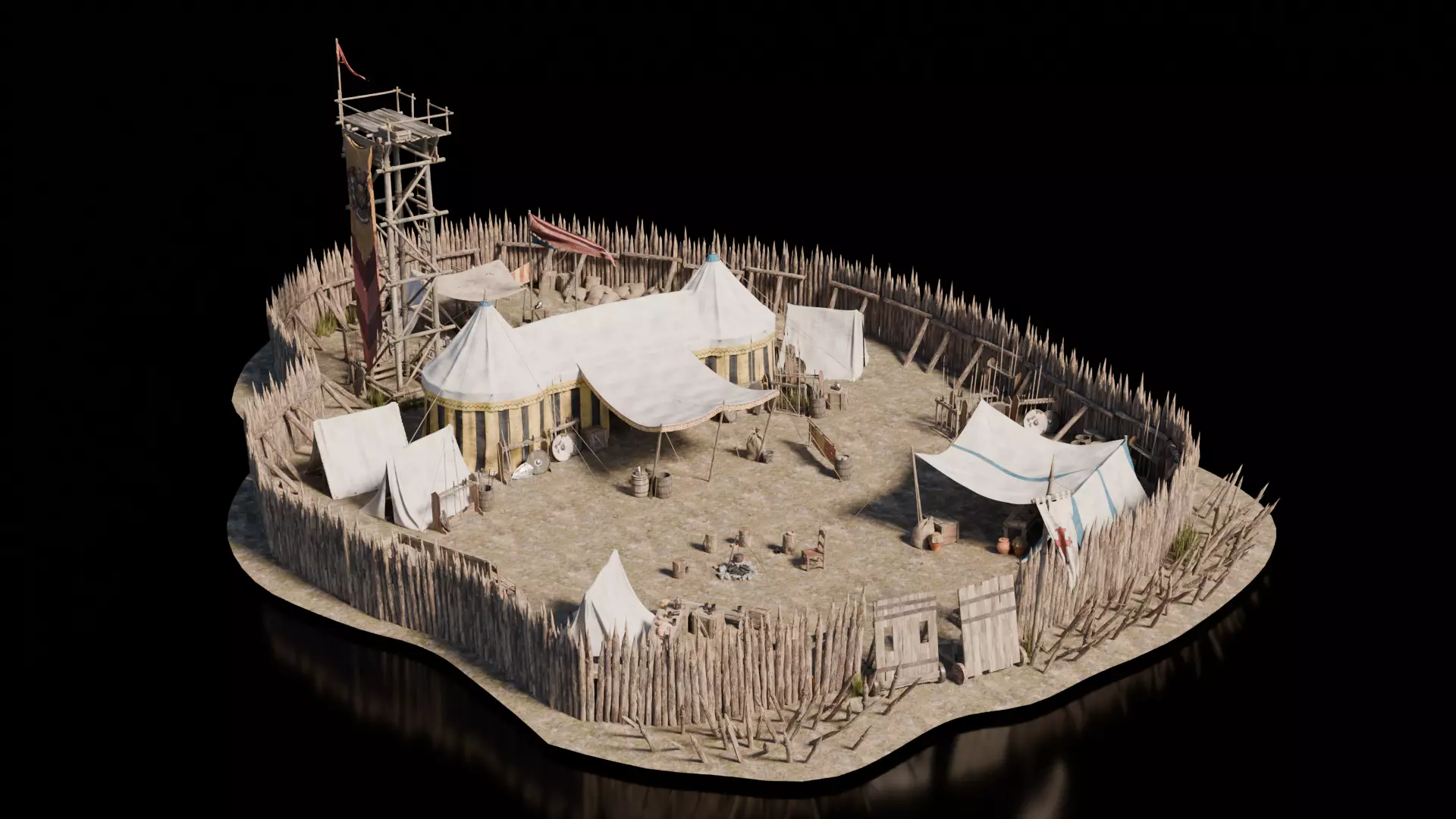 Camp 4 Medieval 3D model_0