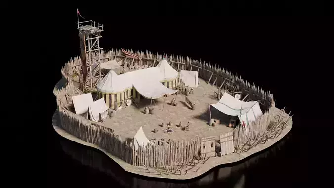 Camp 4 Medieval 3D model