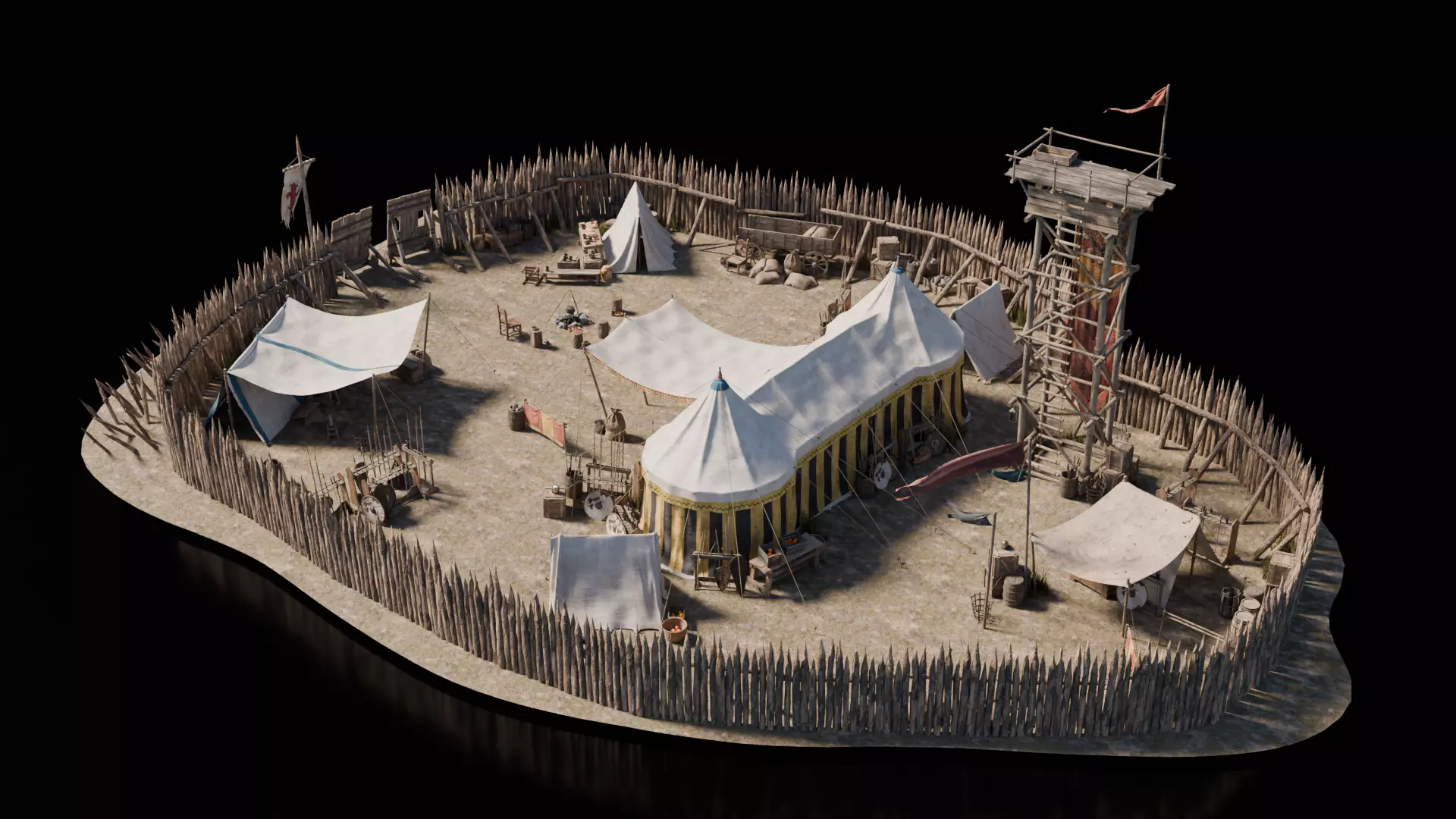 Camp 4 Medieval 3D model_1