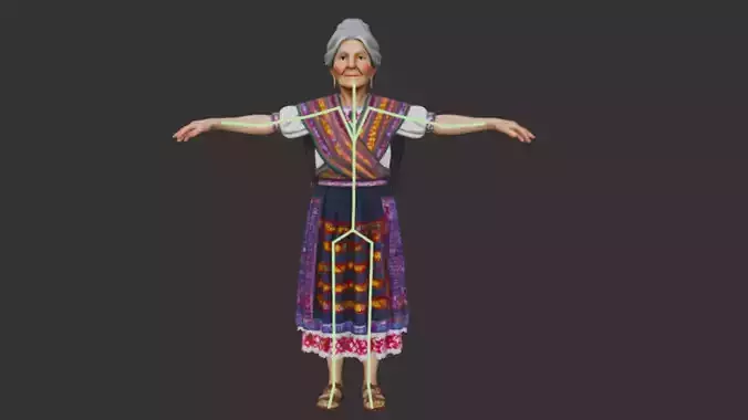 Rigged Old woman T Pose
