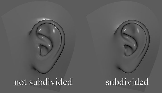 Human Ear - lowpoly 3d model Free low-poly 3D model