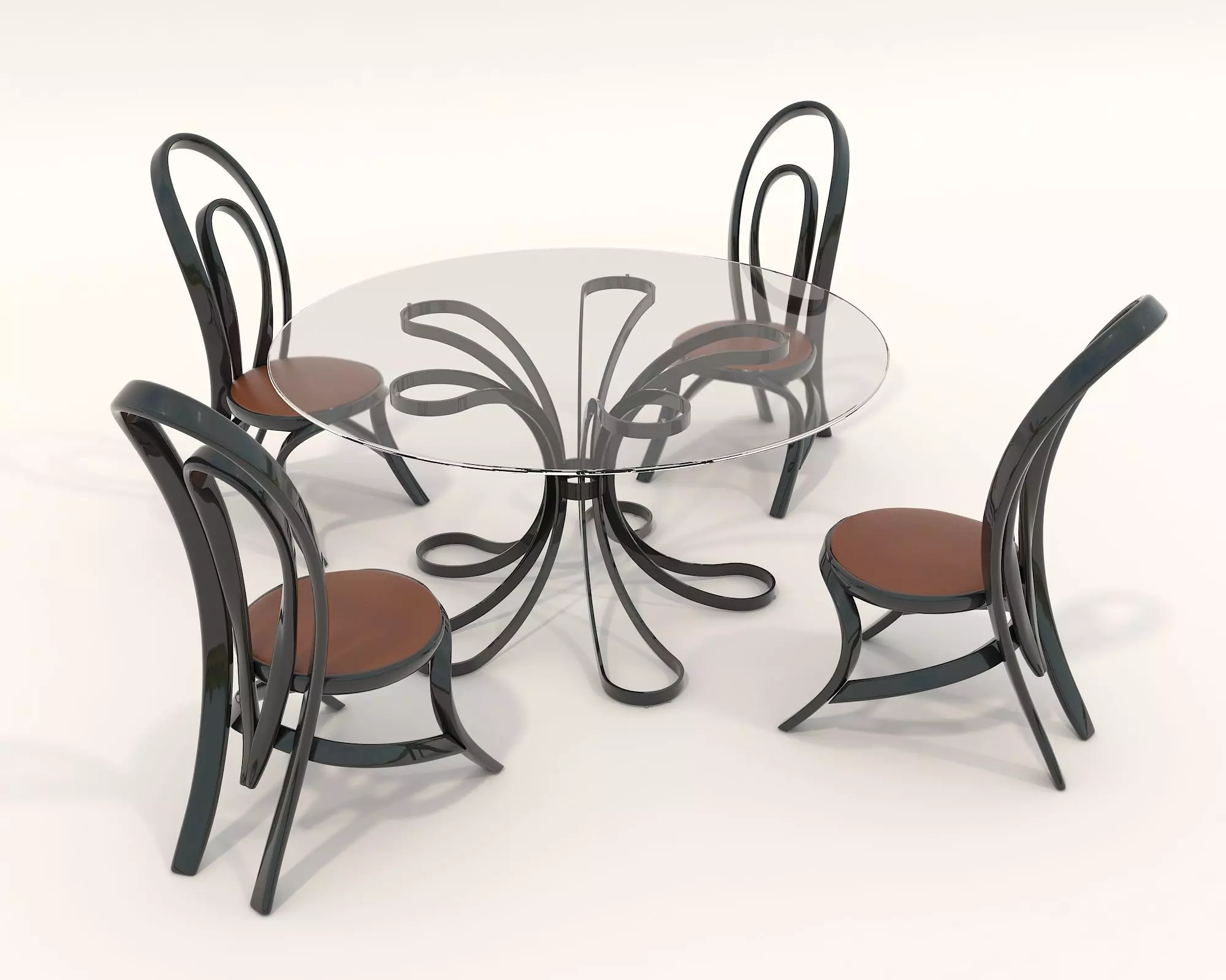 Modern Dining Table and Chairs 29 3D model_3