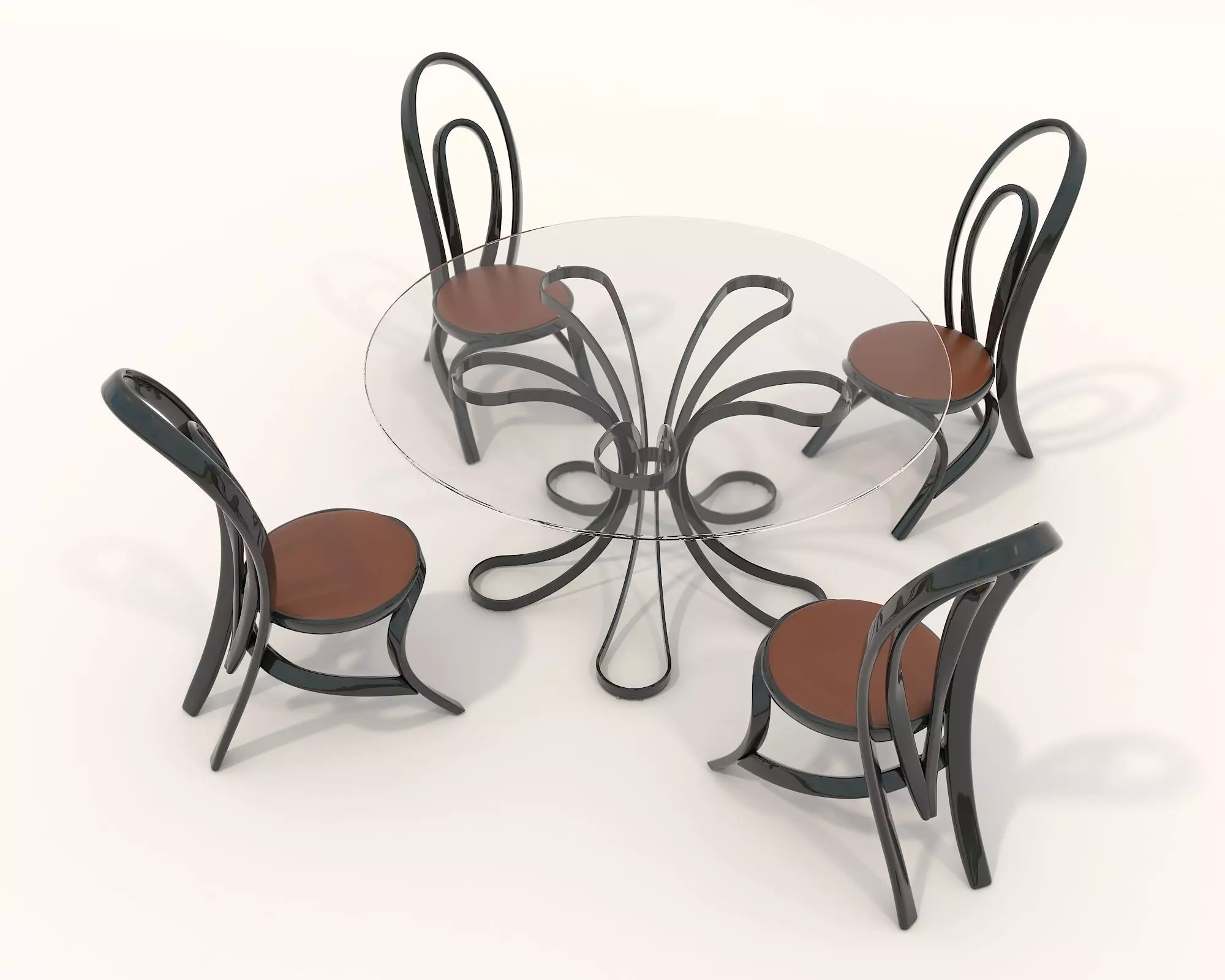 Modern Dining Table and Chairs 29 3D model_1
