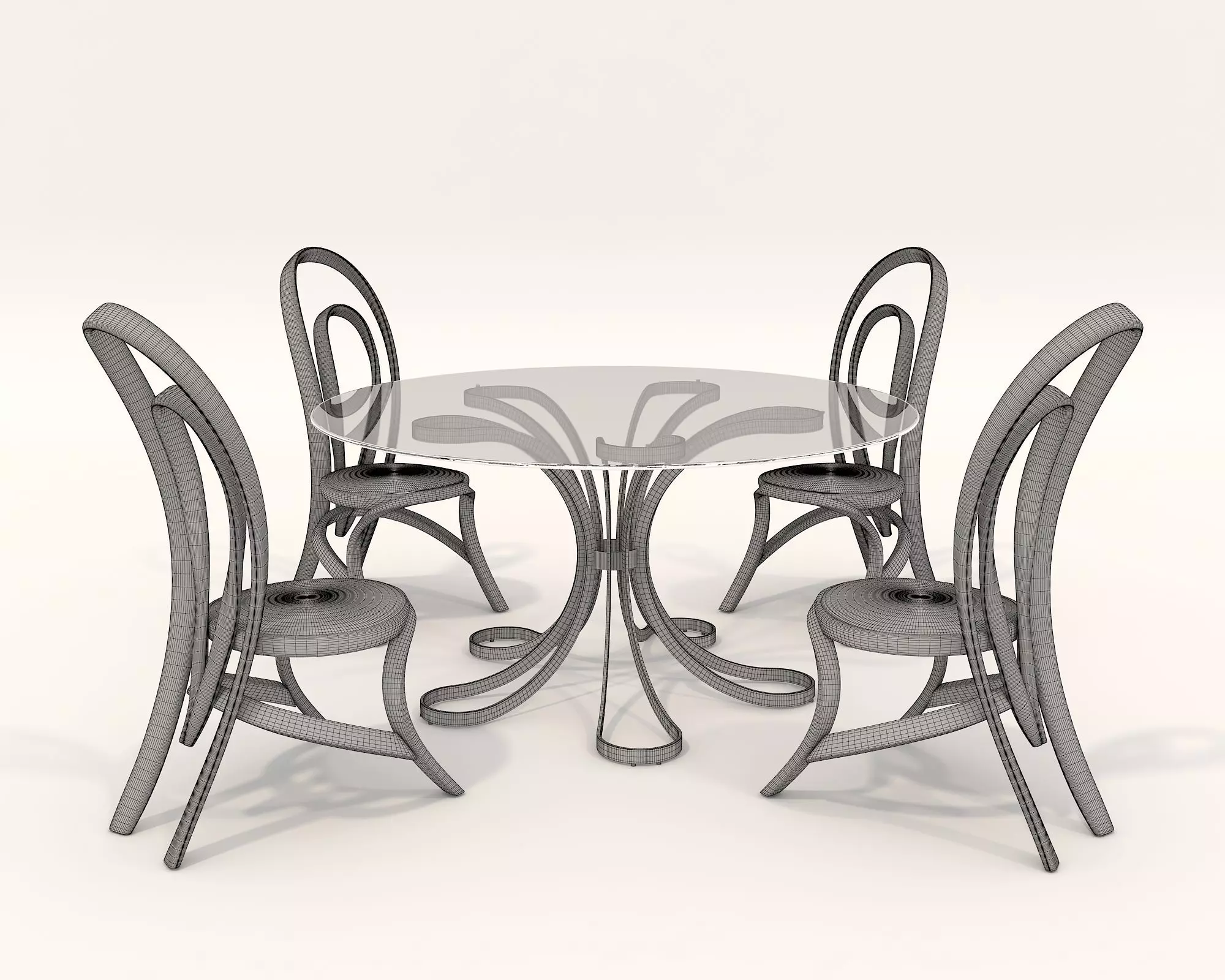 Modern Dining Table and Chairs 29 3D model_9
