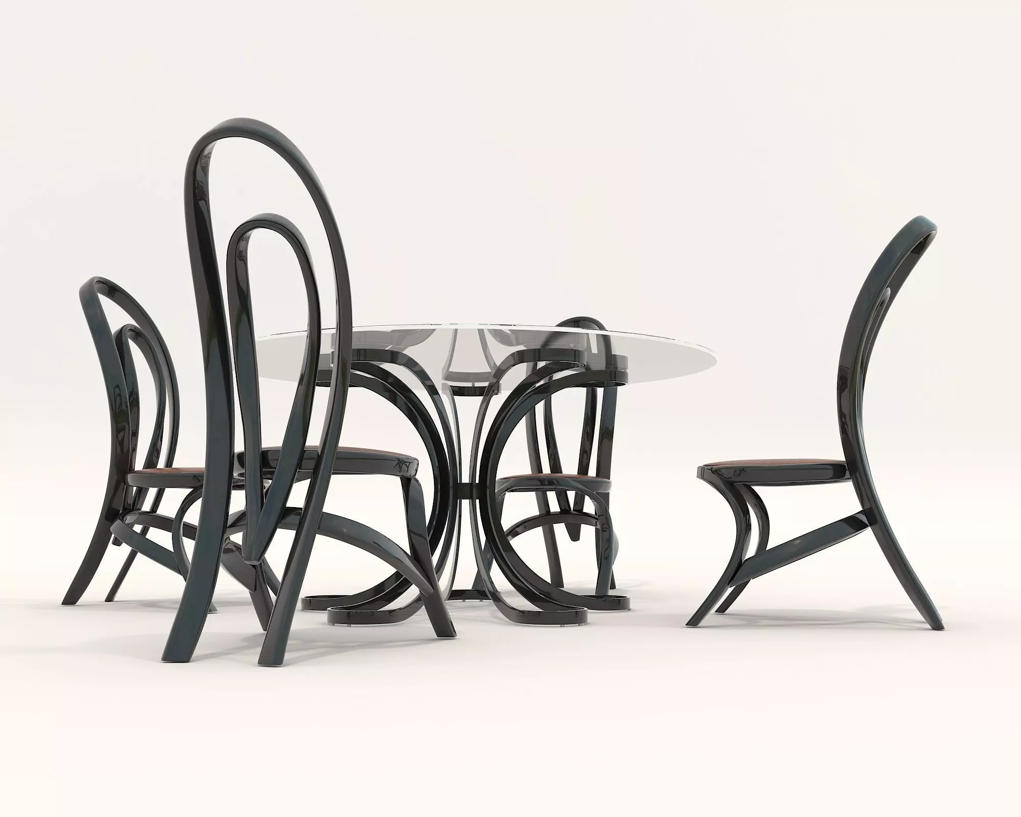 Modern Dining Table and Chairs 29 3D model_2