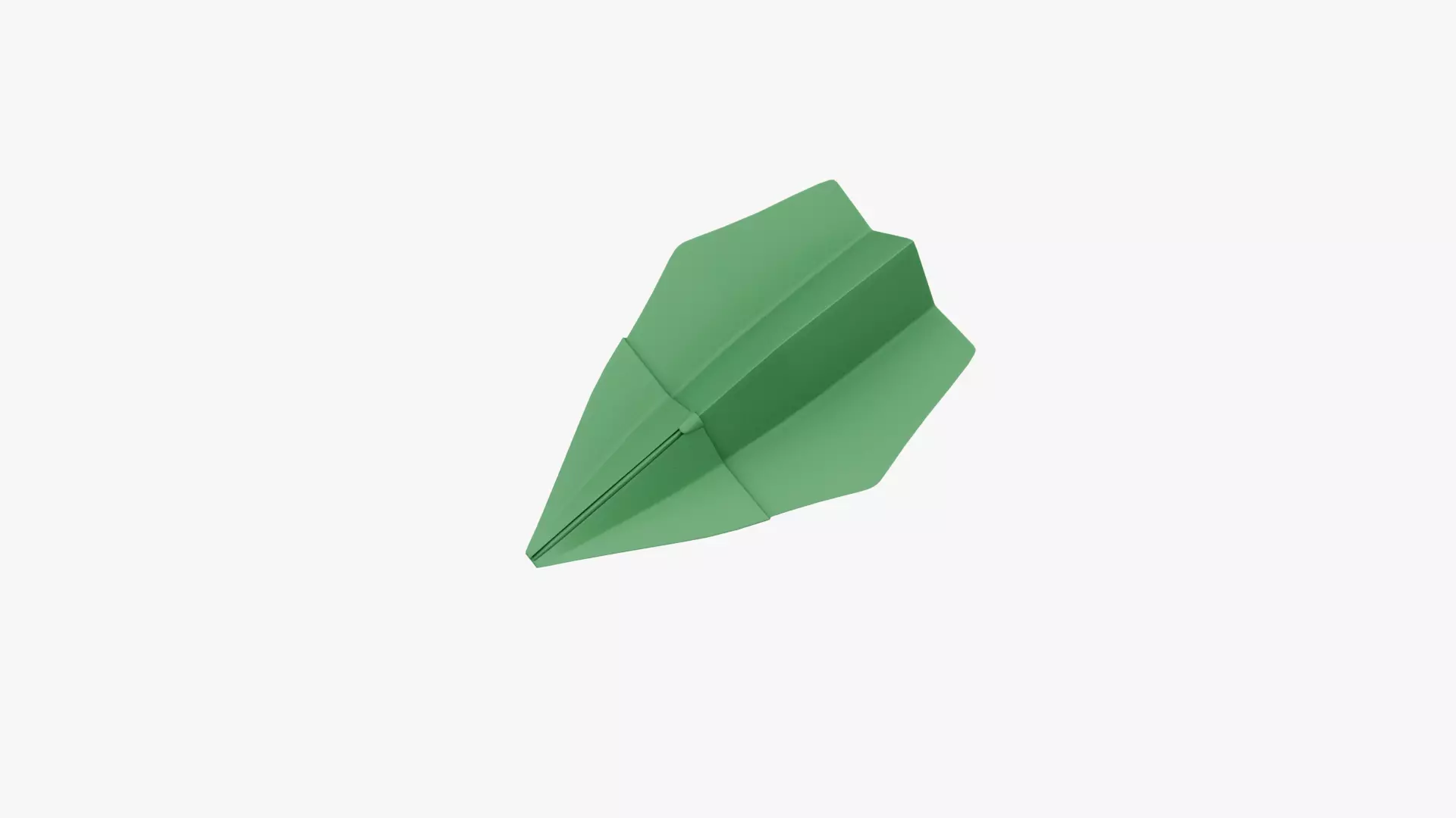 Paper Plane Green Low-poly 3D model_4