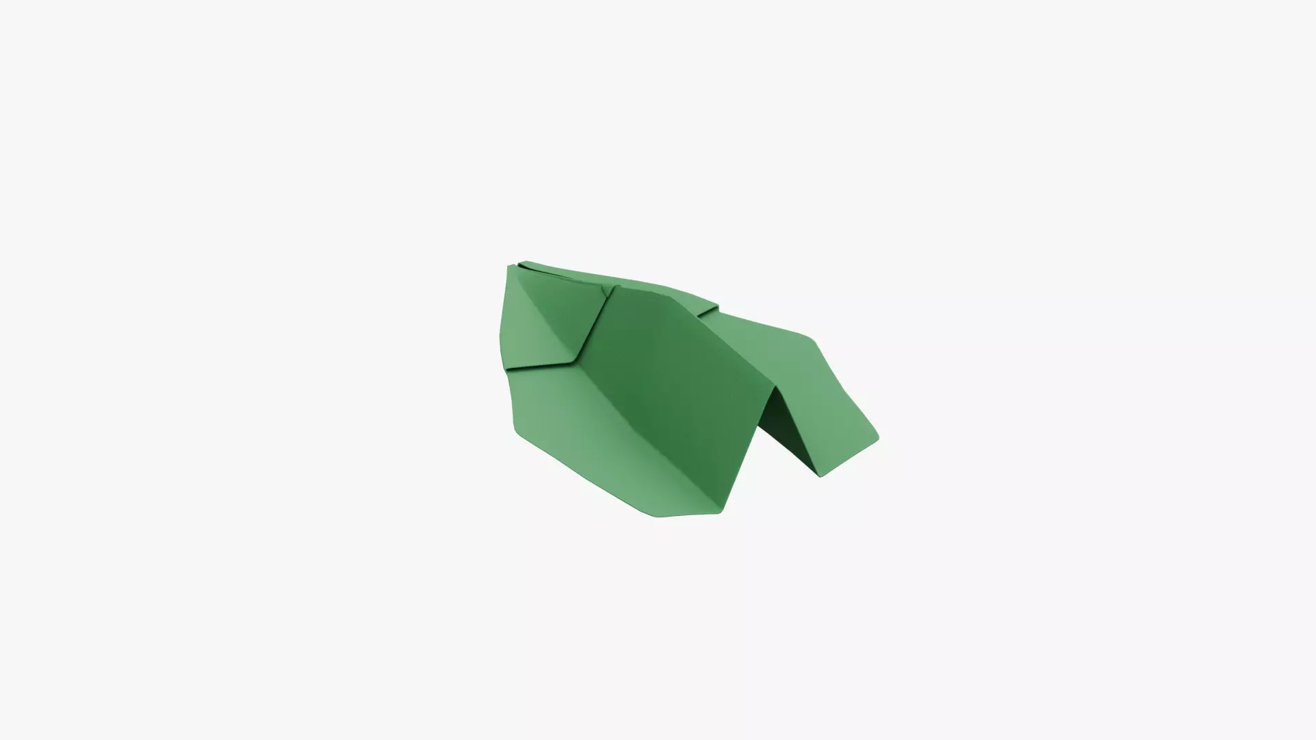 Paper Plane Green Low-poly 3D model_3