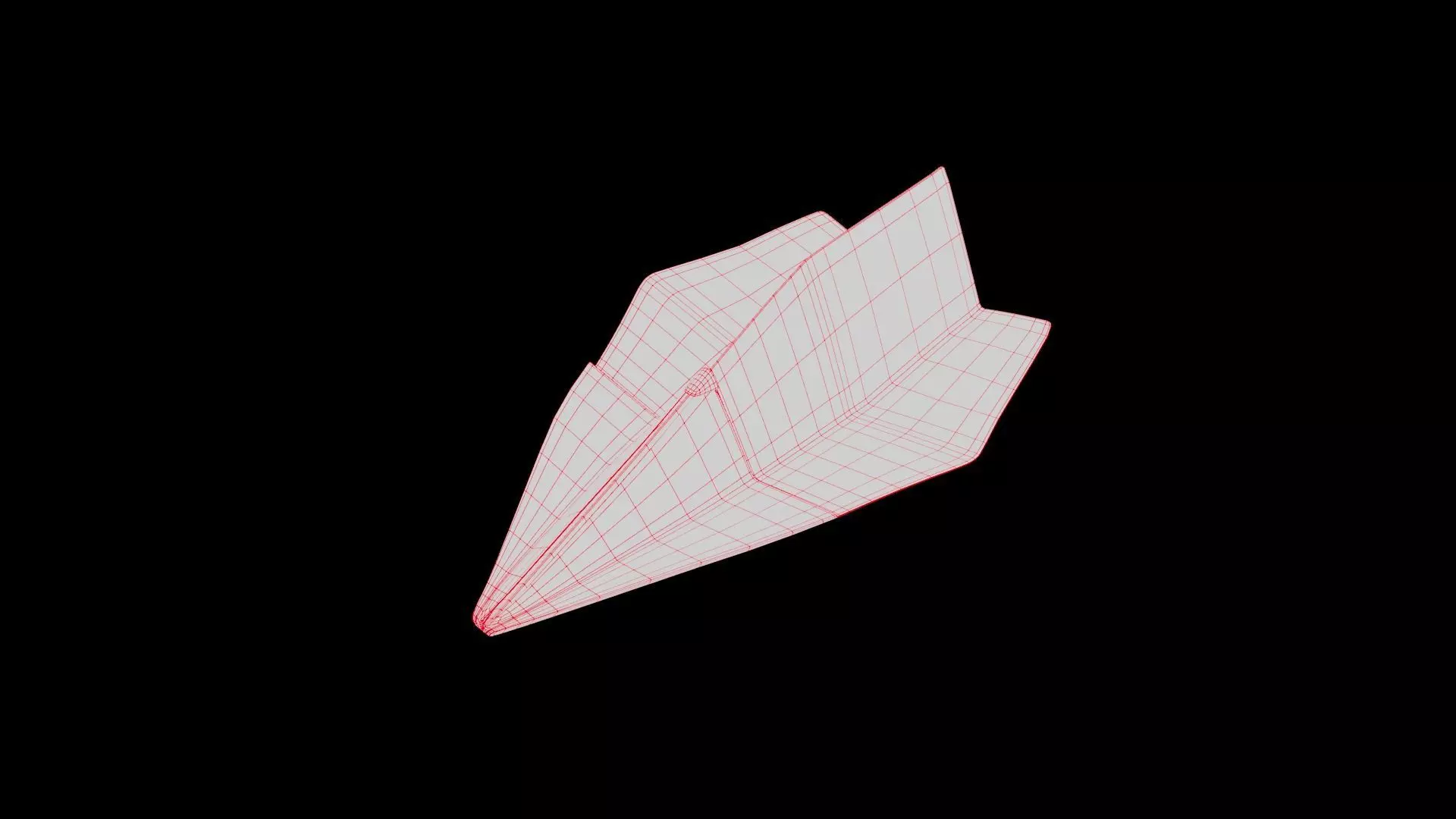 Paper Plane Green Low-poly 3D model_6