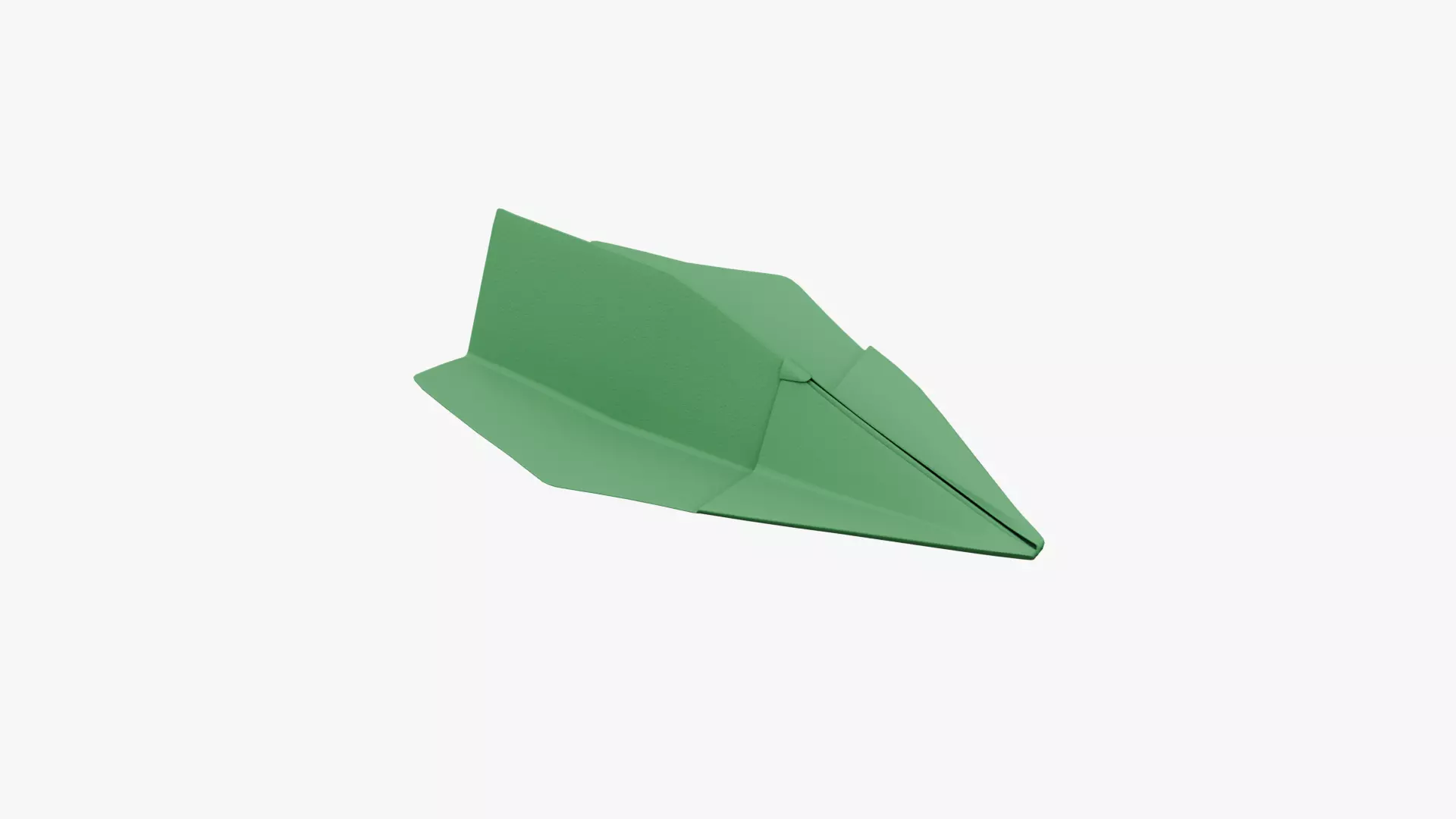 Paper Plane Green Low-poly 3D model_1