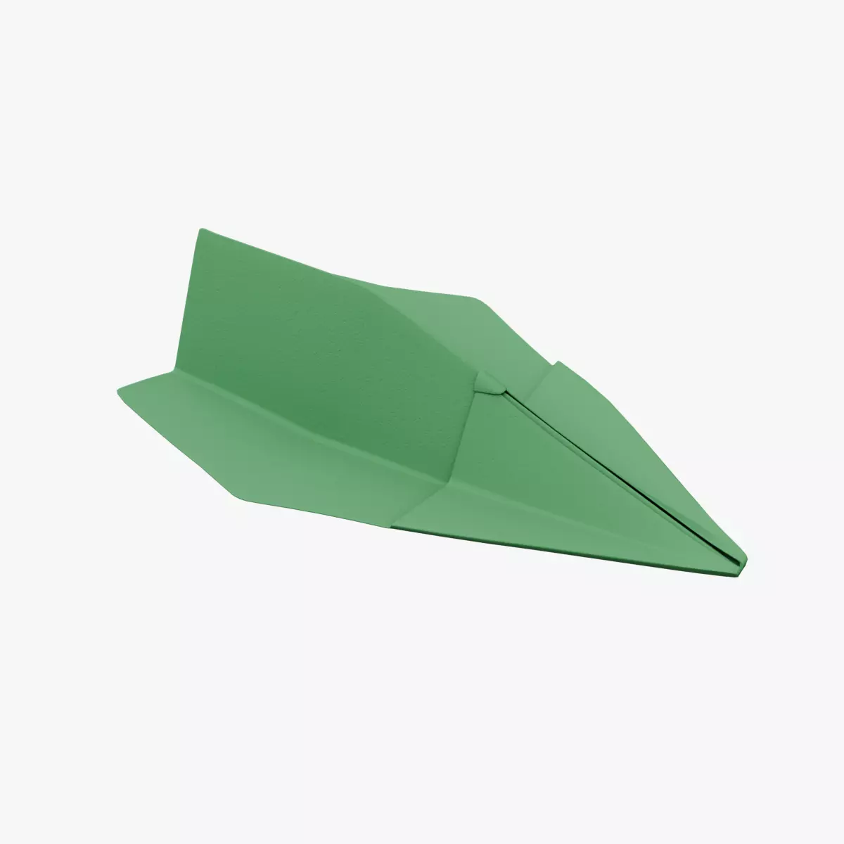 Paper Plane Green Low-poly 3D model_0