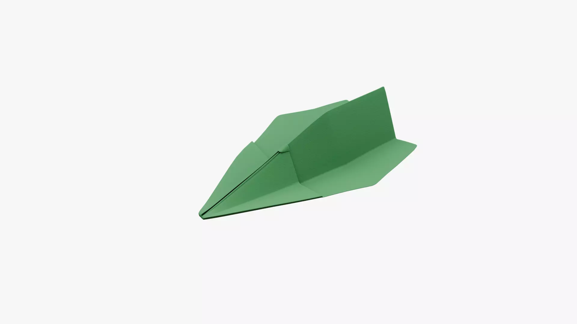 Paper Plane Green Low-poly 3D model_2