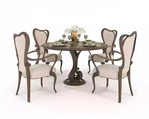 European style Dining Table and Chairs 8