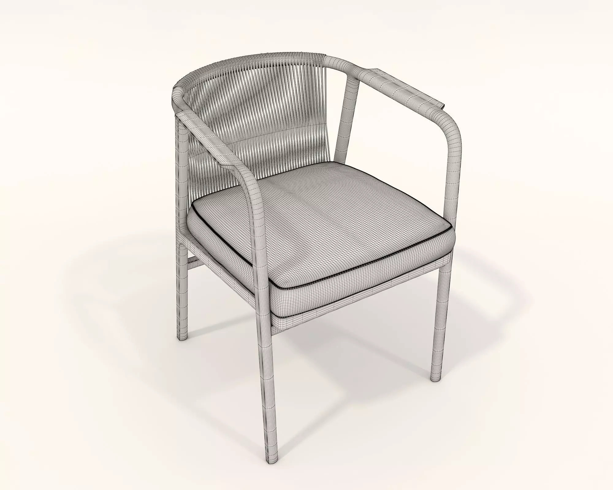 Dining Table and Chairs Set 3D model_10