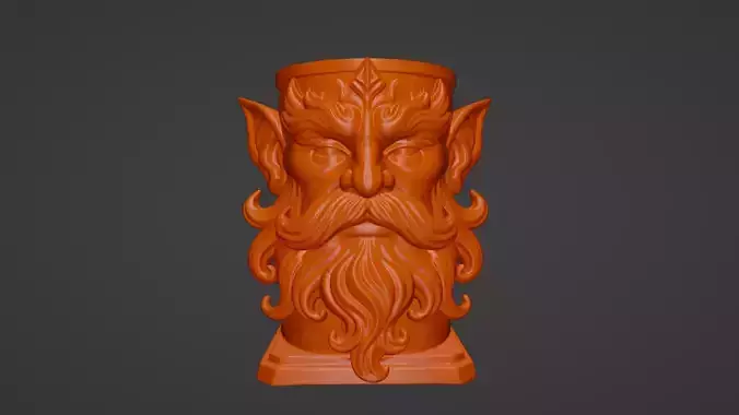 3D Printable STL Fantasy Dwarf Pencil Holder