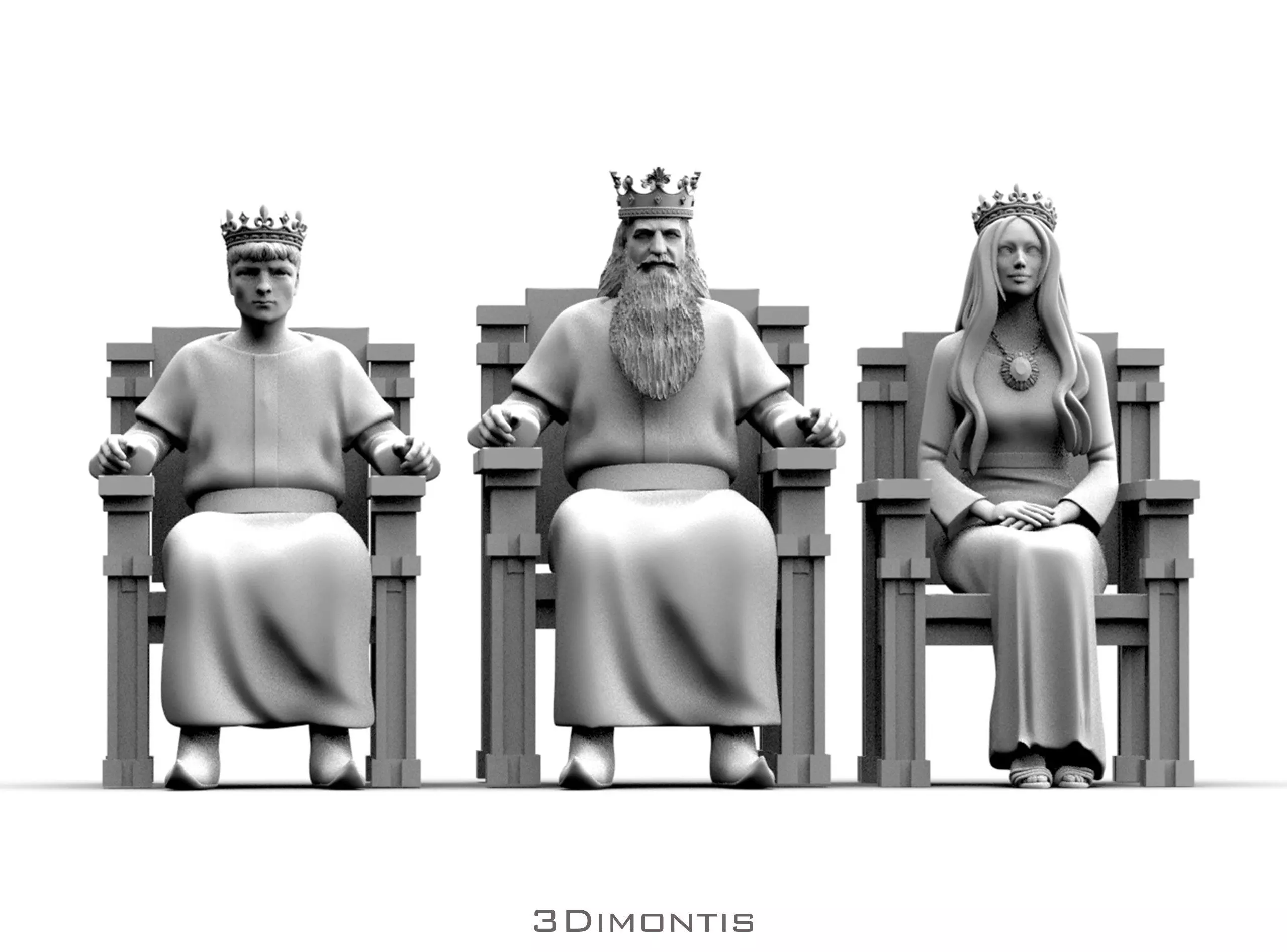 King Queen Prince 3D print model