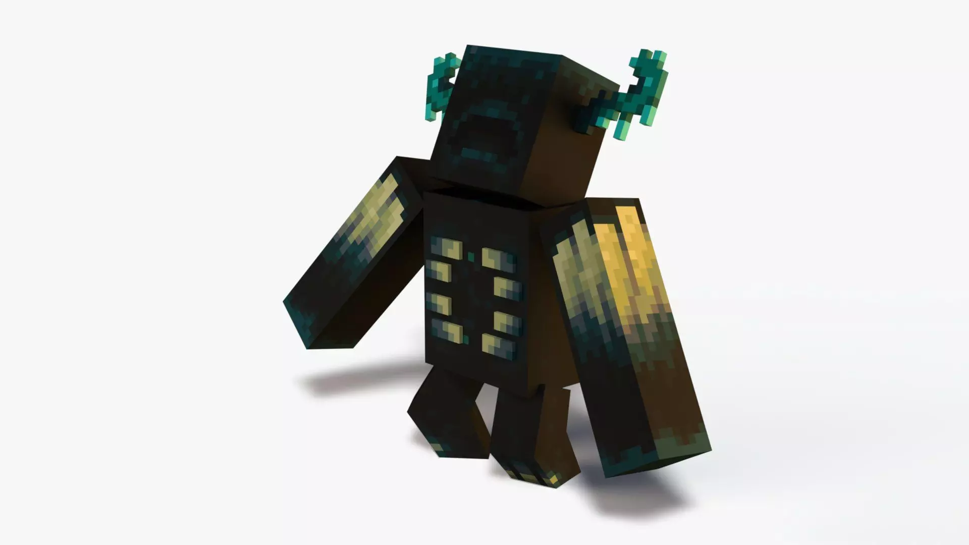 Minecraft Warden Rig Low-poly 3D model_1