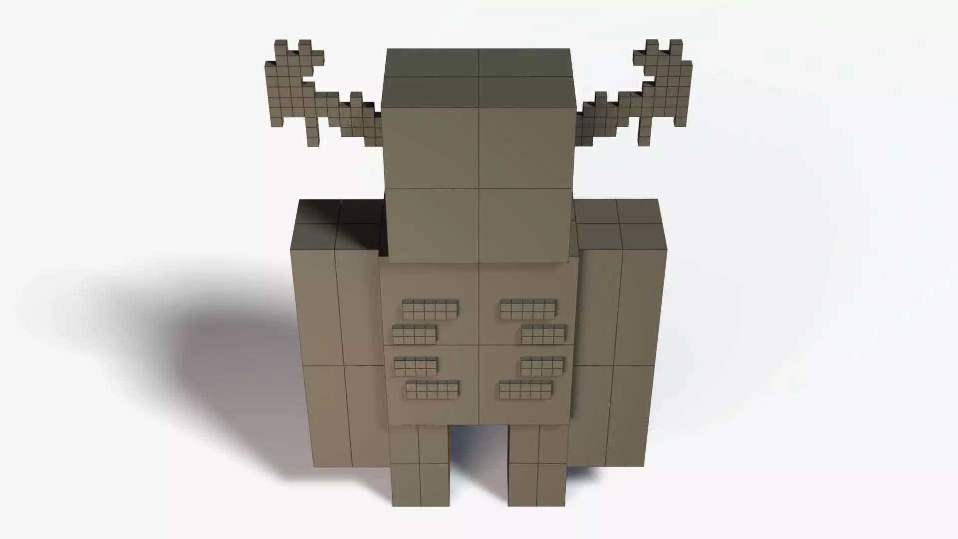Minecraft Warden Rig Low-poly 3D model_10