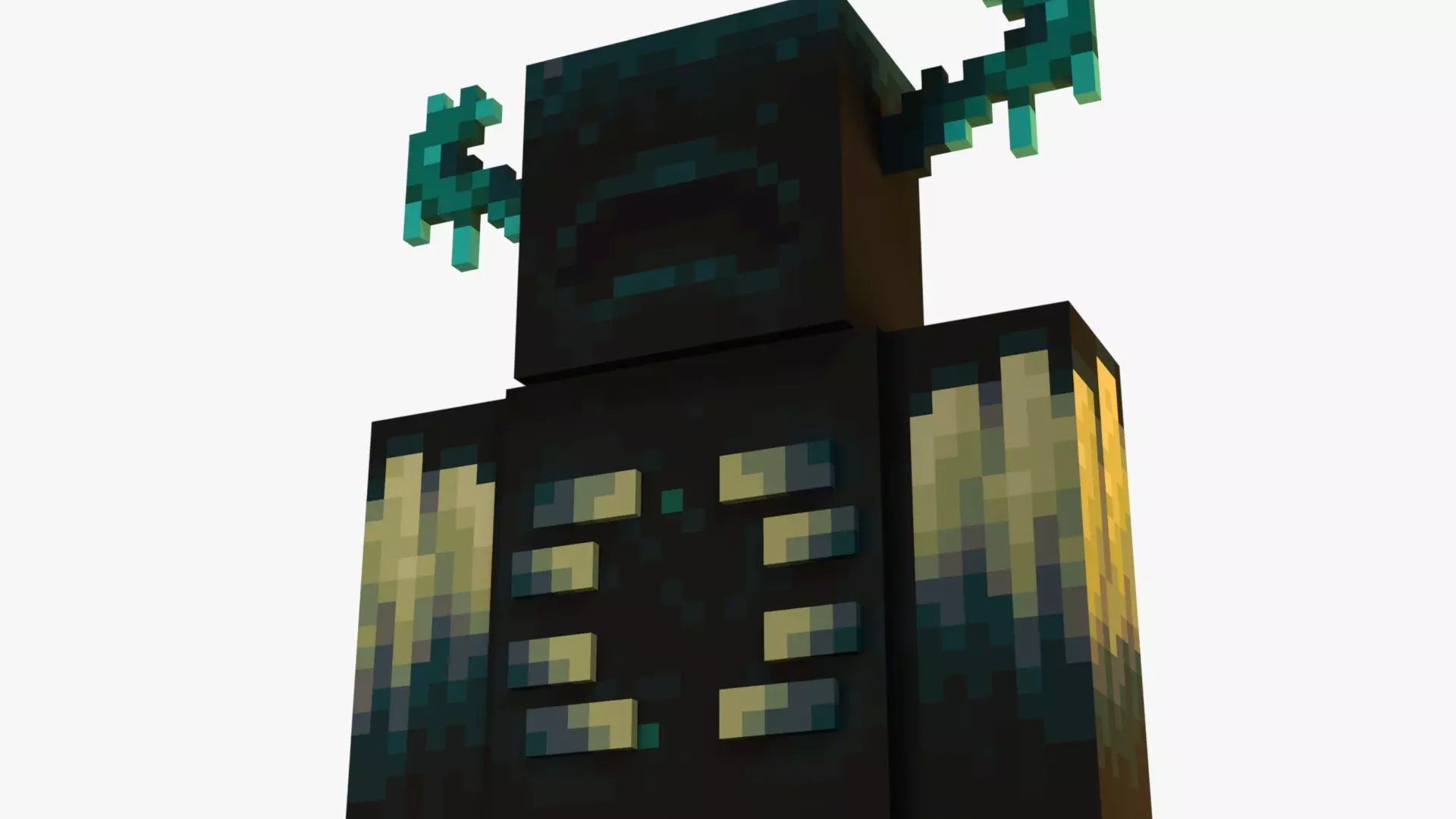 Minecraft Warden Rig Low-poly 3D model_5