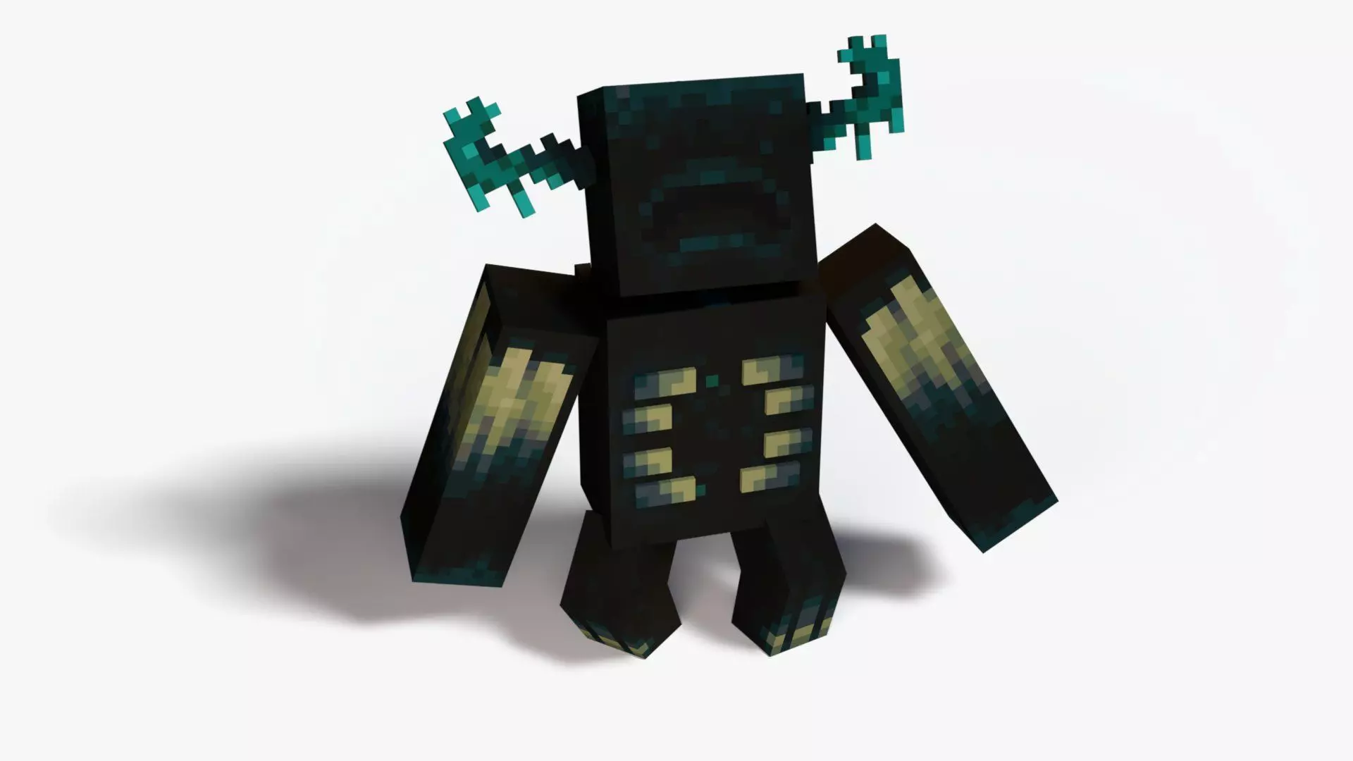 Minecraft Warden Rig Low-poly 3D model_0