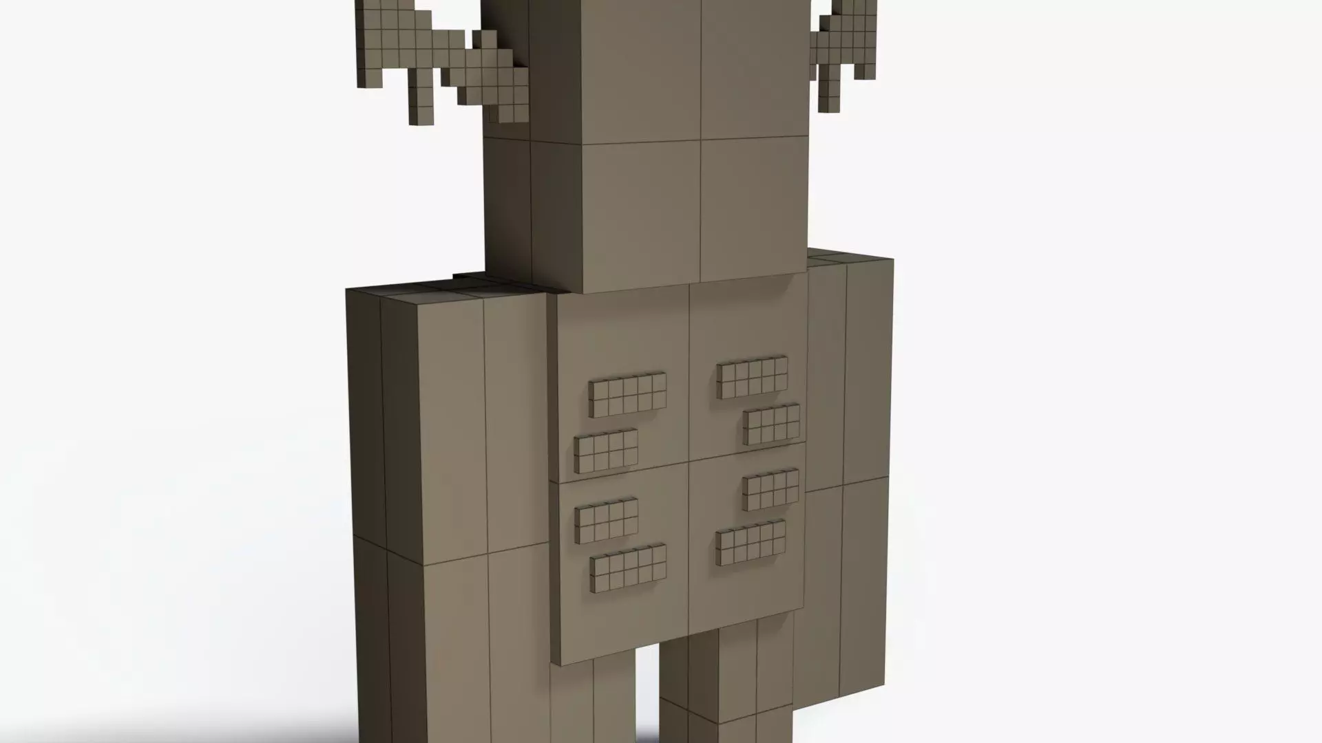 Minecraft Warden Rig Low-poly 3D model_12