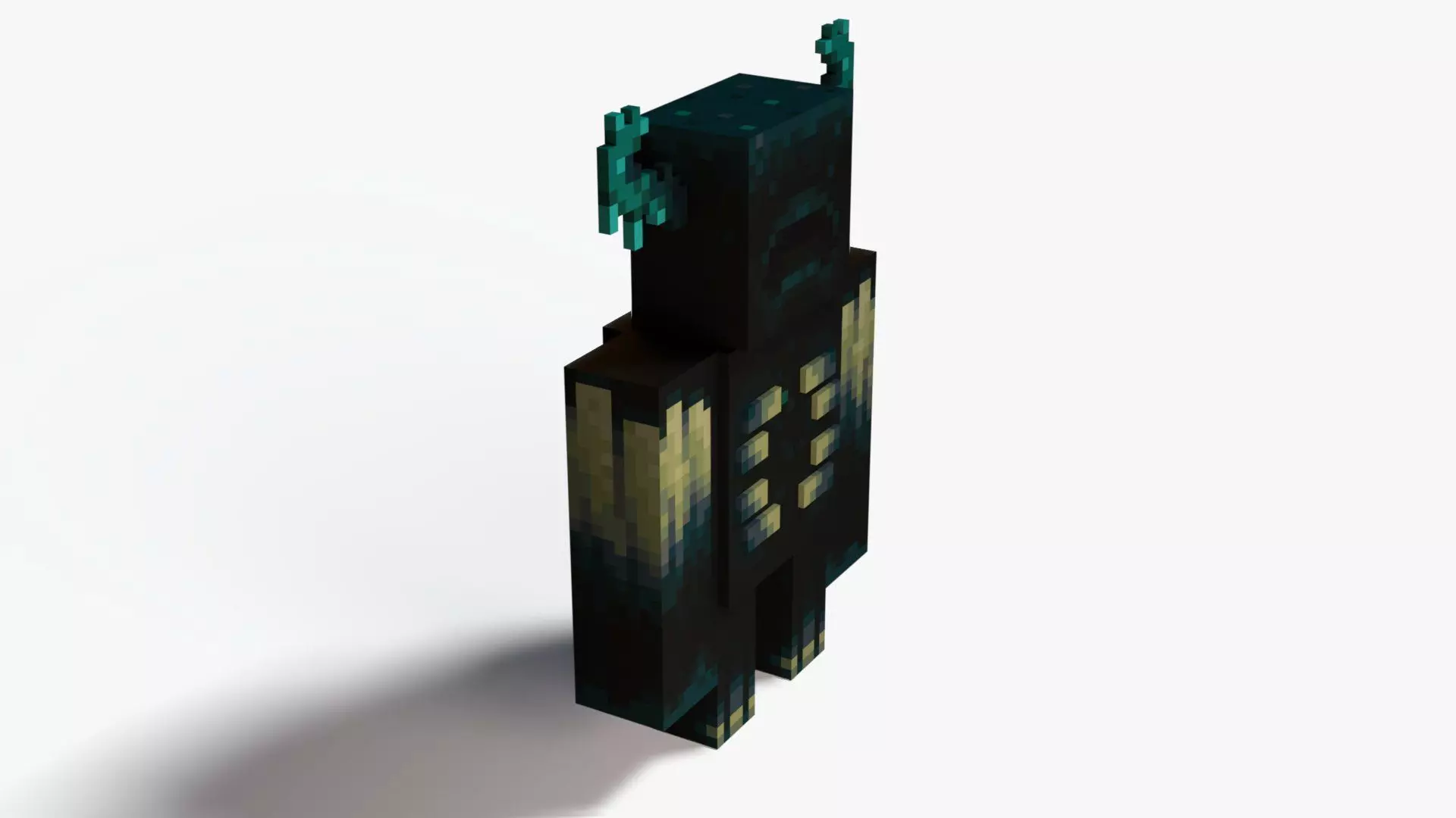 Minecraft Warden Rig Low-poly 3D model_3