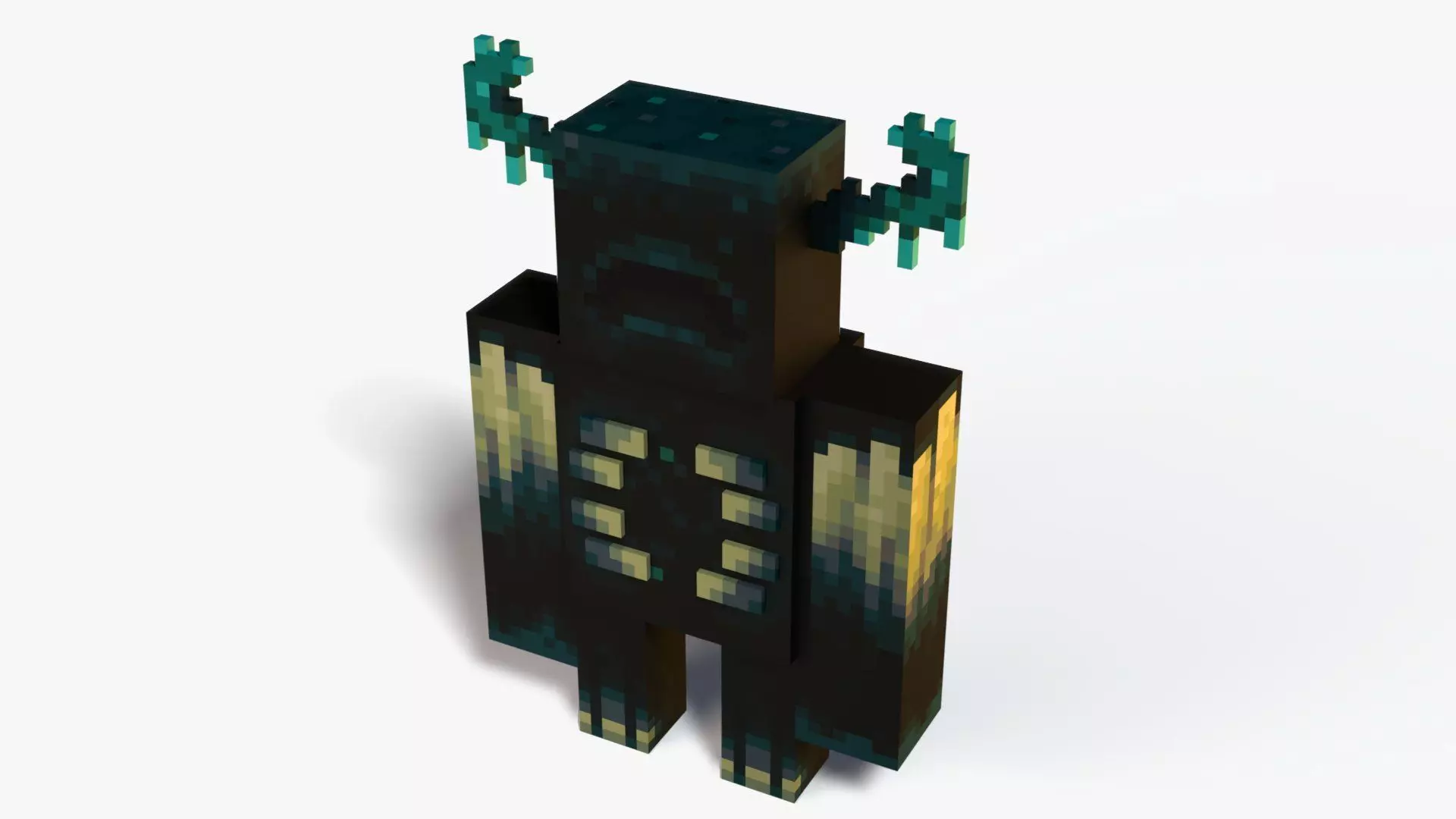 Minecraft Warden Rig Low-poly 3D model_2