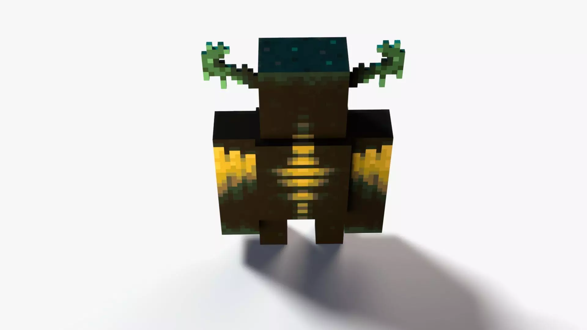 Minecraft Warden Rig Low-poly 3D model_4