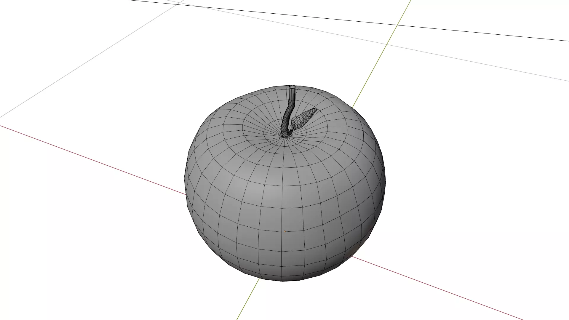Green Apple 3D model_4