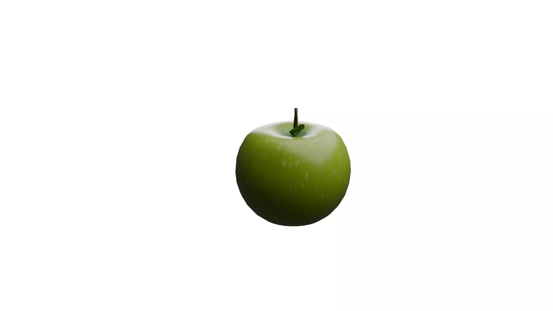 Green Apple 3D model_2