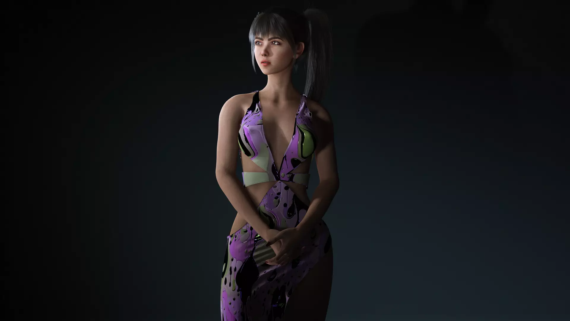 Realistic Female Character  Versatile 3D Model Low-poly 3D model_20