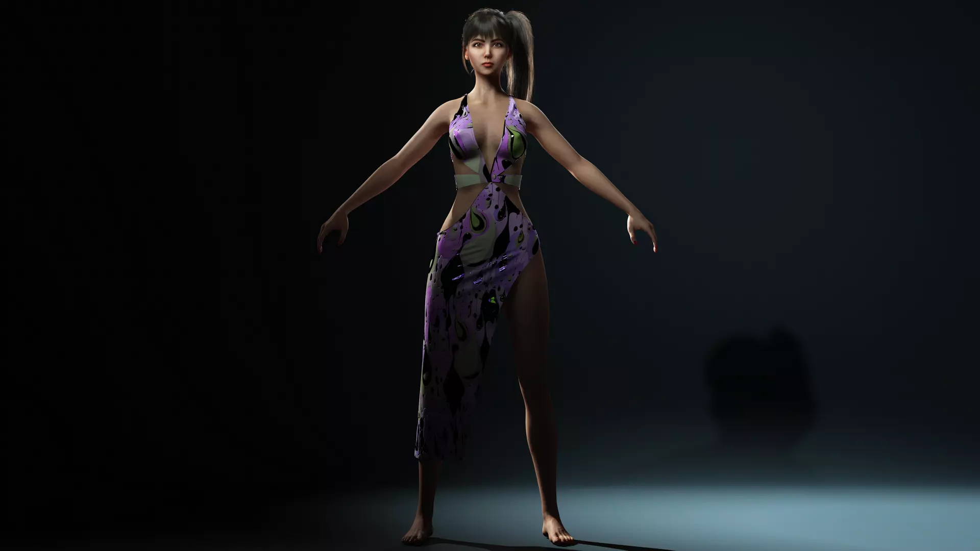 Realistic Female Character  Versatile 3D Model Low-poly 3D model_10