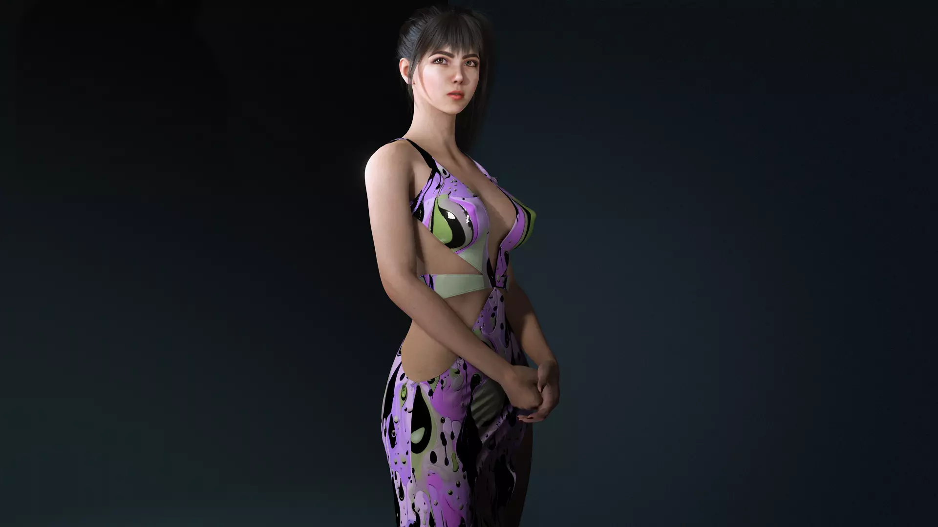 Realistic Female Character  Versatile 3D Model Low-poly 3D model_19