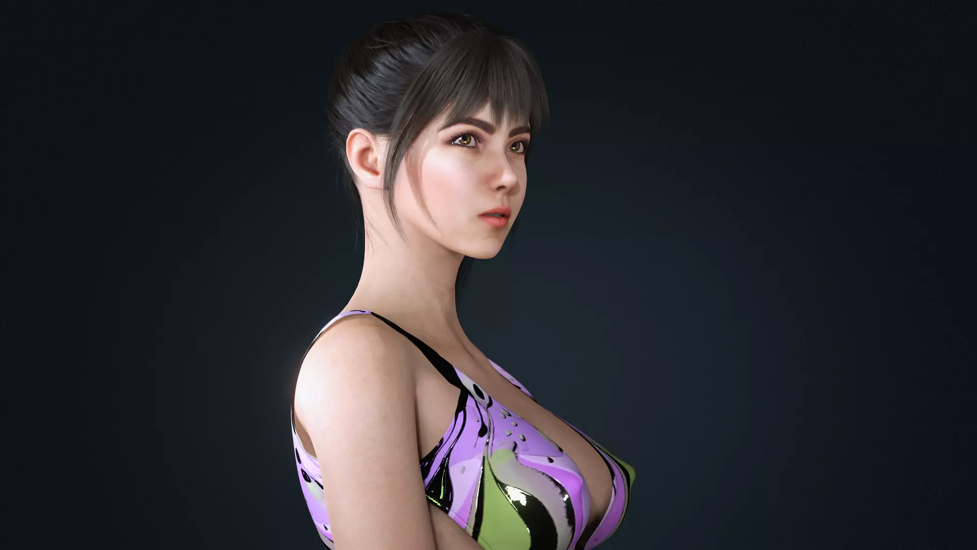 Realistic Female Character  Versatile 3D Model Low-poly 3D model_17
