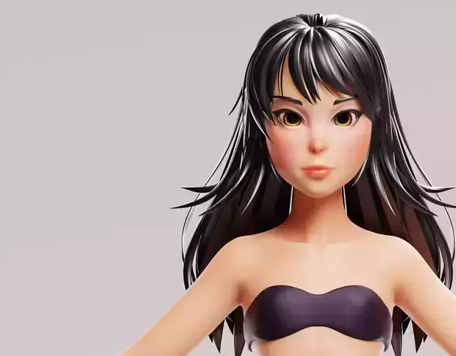 Cartoon female character roxsana base mesh 3D model Low-poly 3D model Cartoon female character roxsana base mesh 3D model Low-poly 3D model