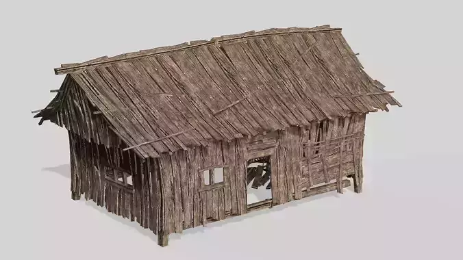 Thatch Hut House 07 For Games and Films 3D Model Low-poly 3D model