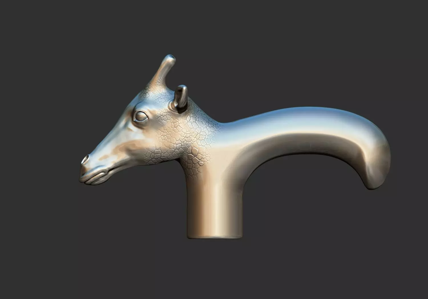 giraffe Head Walking Stick Handle 3D Printable Model CNC 3D print model