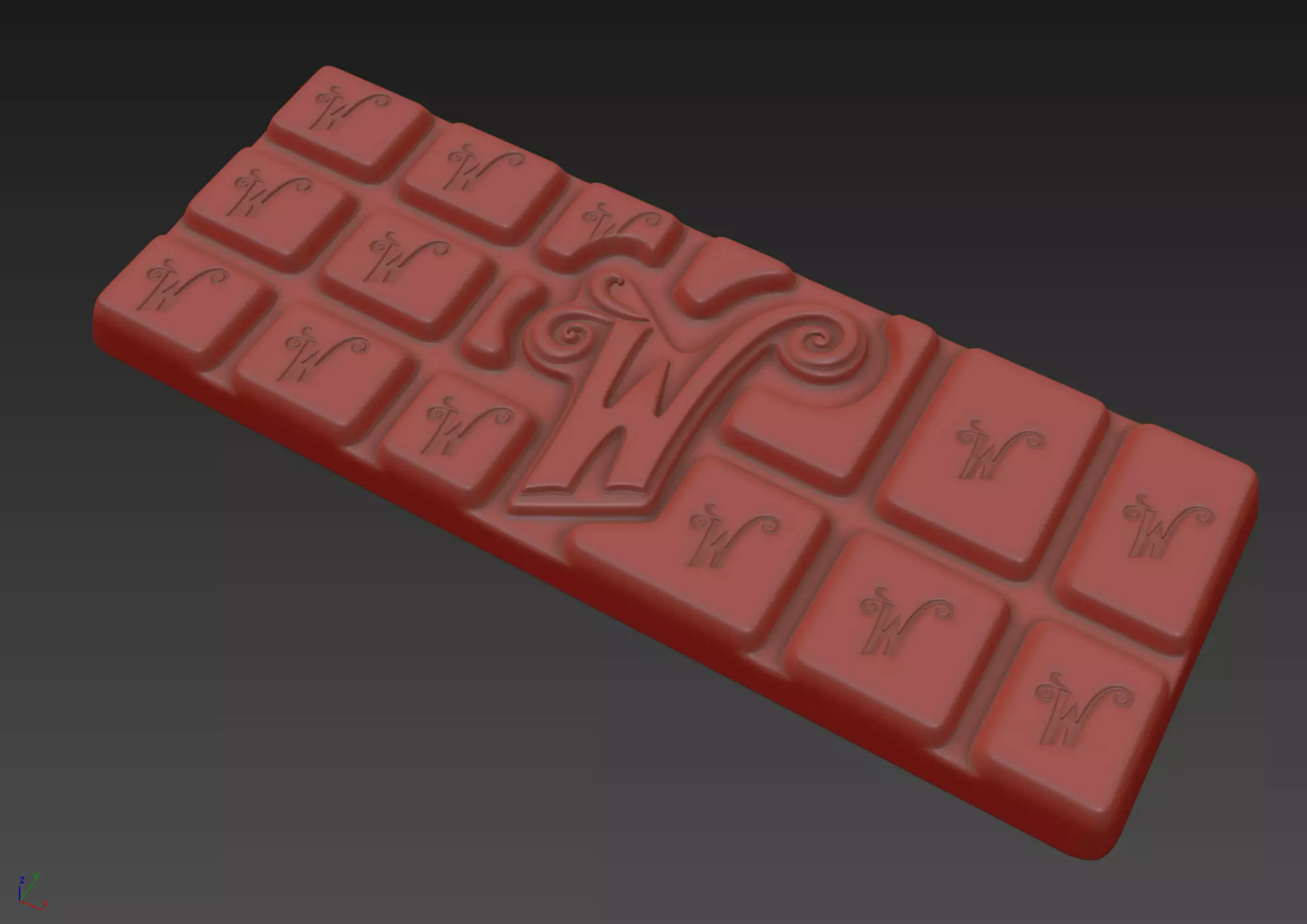 Willy Wonka Chocolate Bar 3 3D model_12
