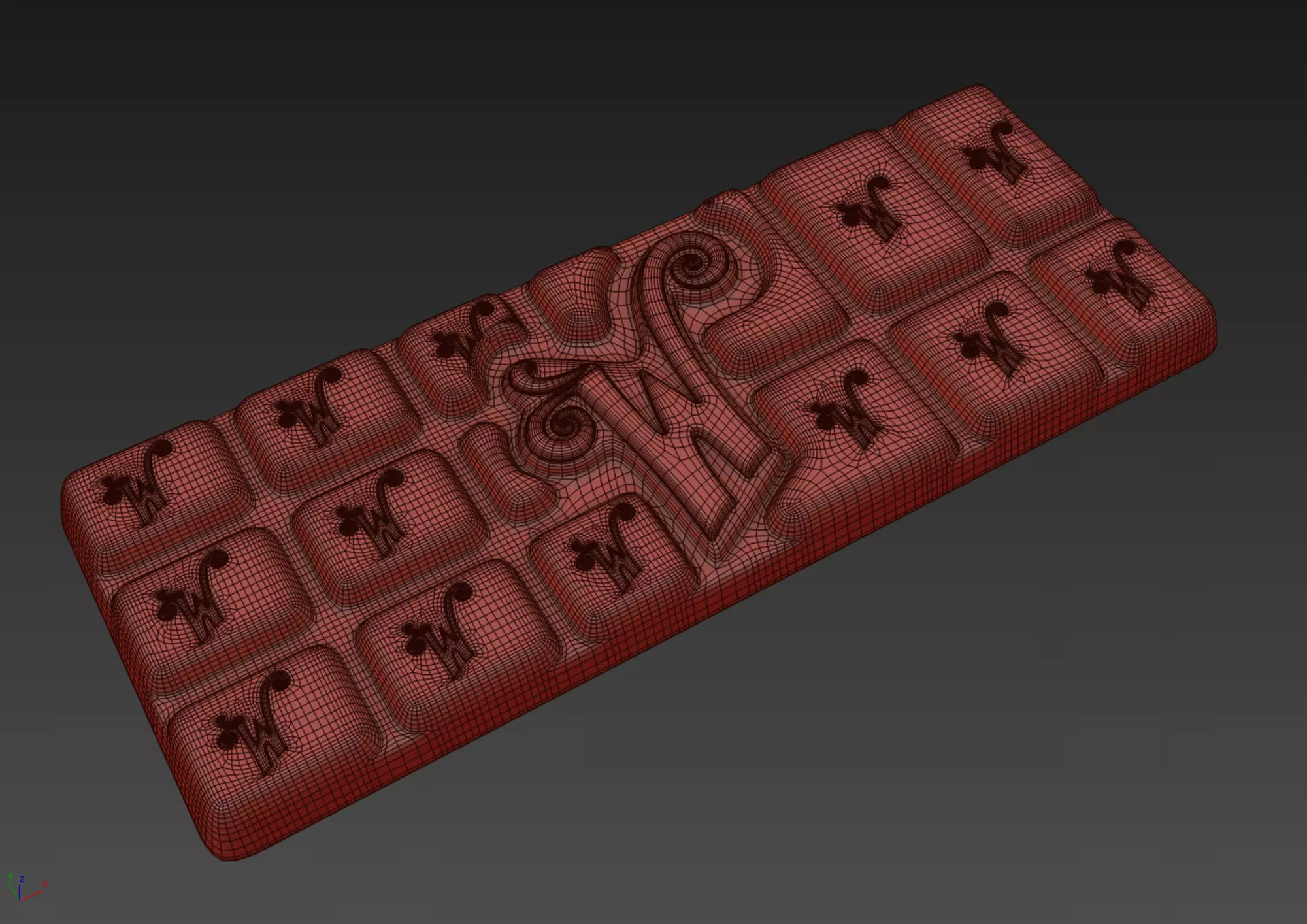 Willy Wonka Chocolate Bar 3 3D model_6