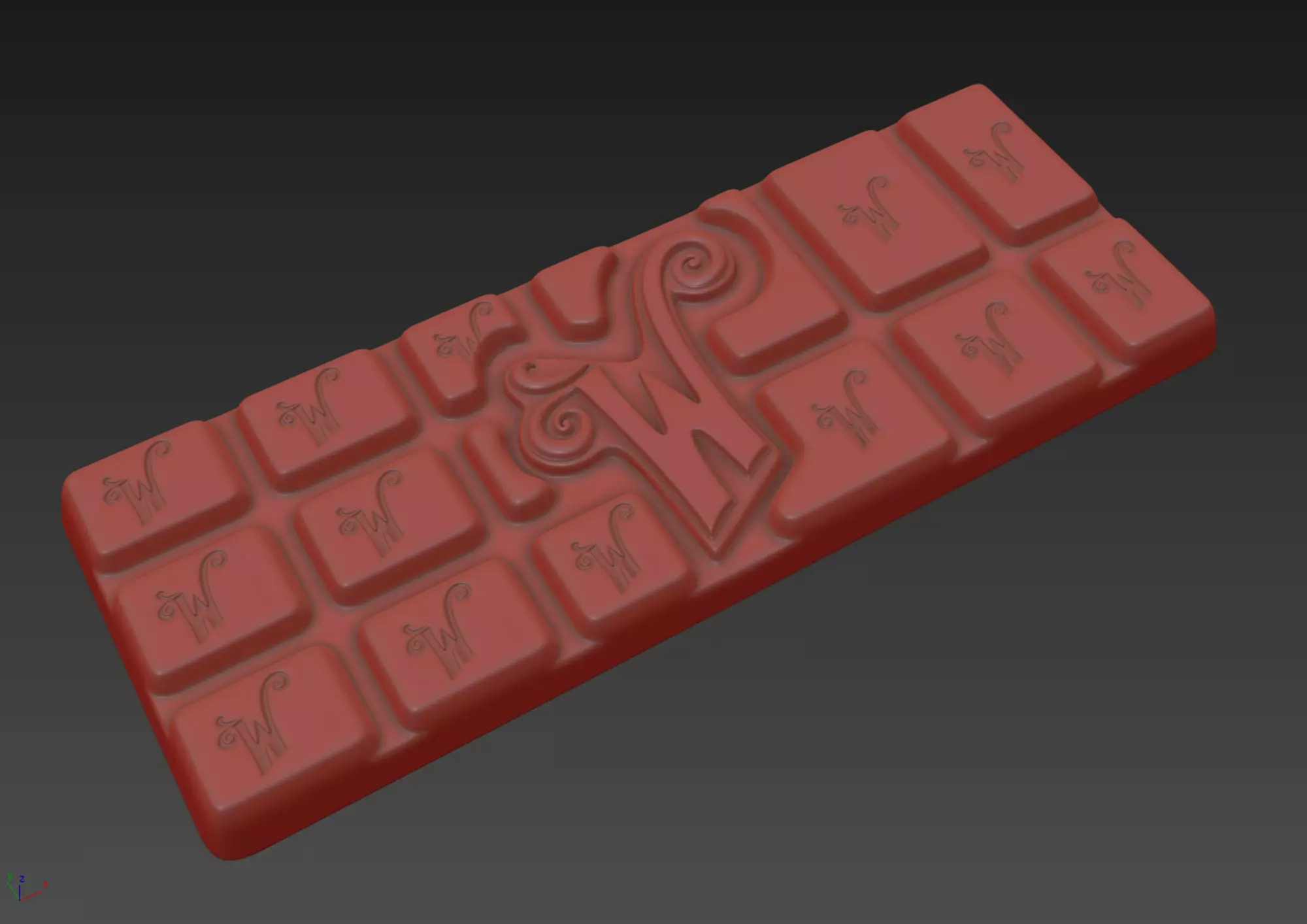 Willy Wonka Chocolate Bar 3 3D model_5